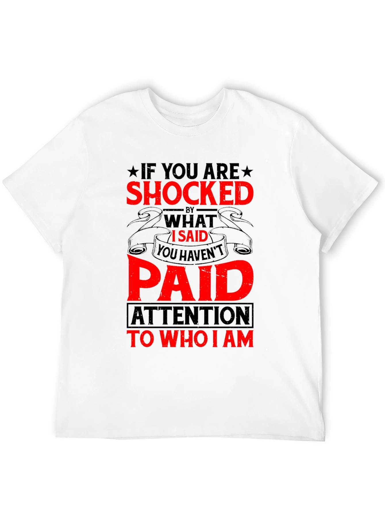 Black Shocked? Funny T-Shirt - Black view 12
