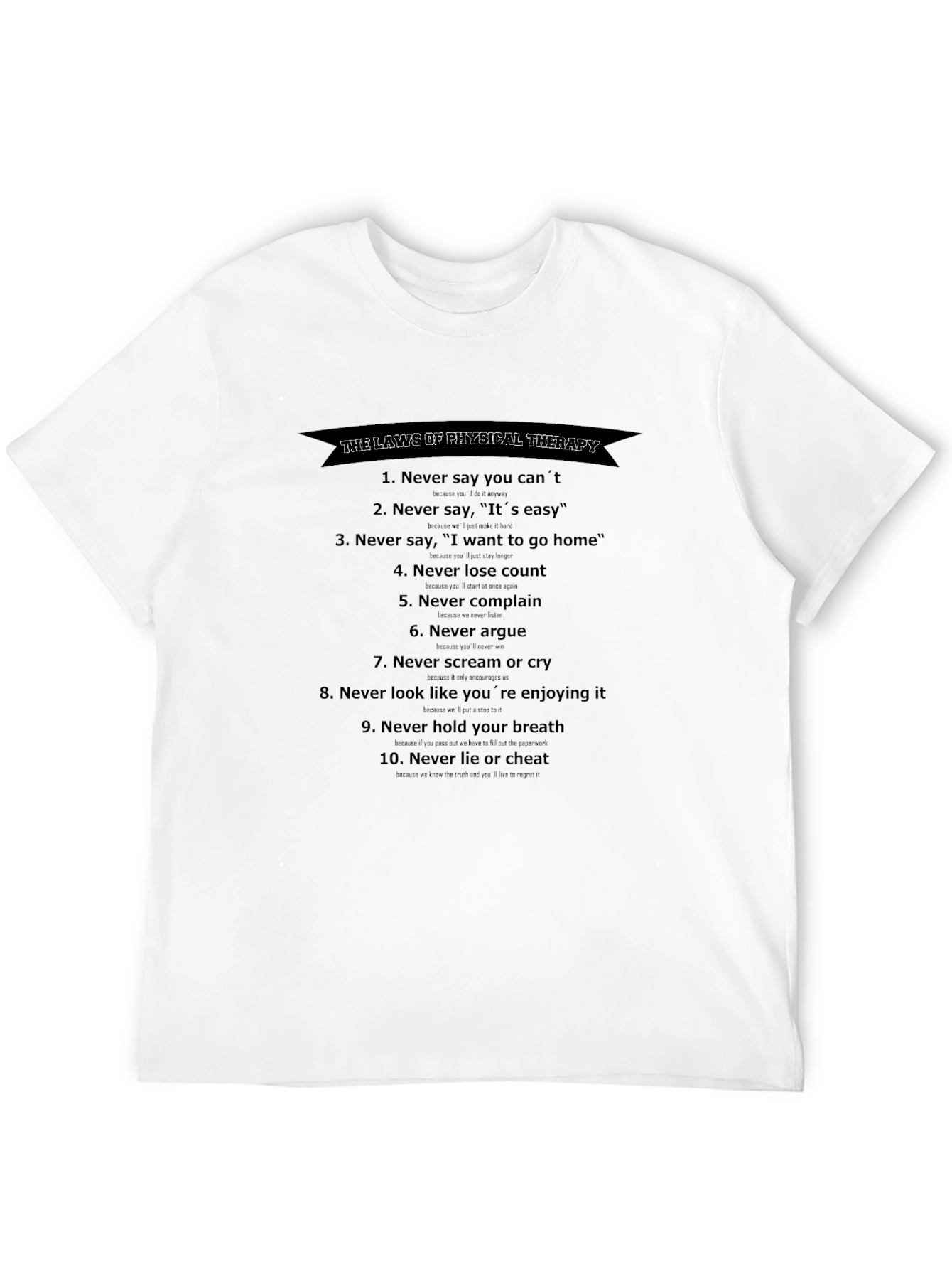 Black Funny Physical Therapy Laws T-Shirt view 12