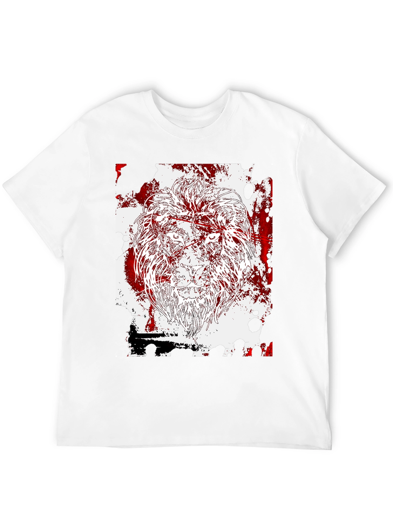 Black Lion Graphic Print Black T-Shirt view 12