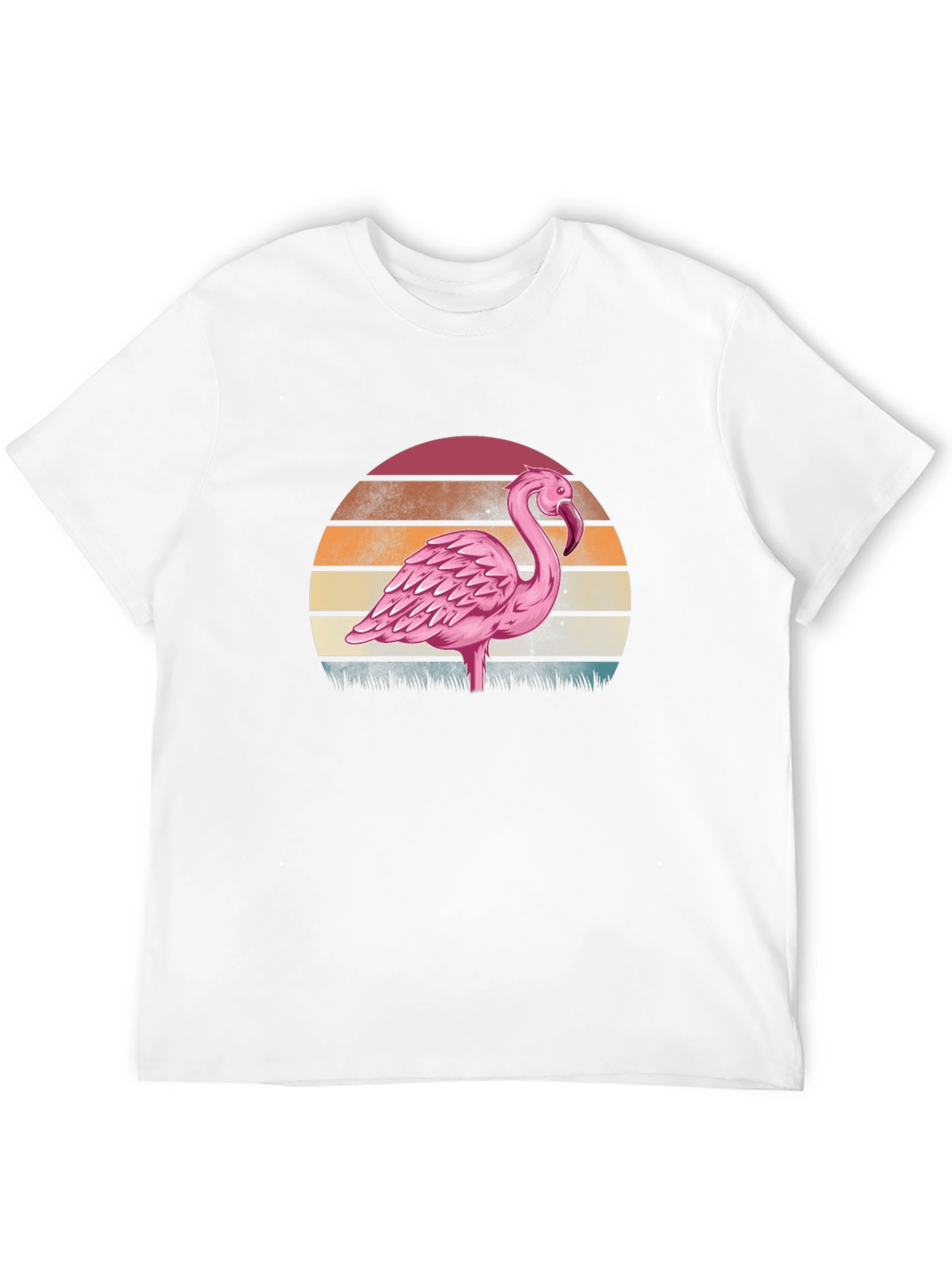 Black Retro Flamingo Sunset T-Shirt - Black view 12