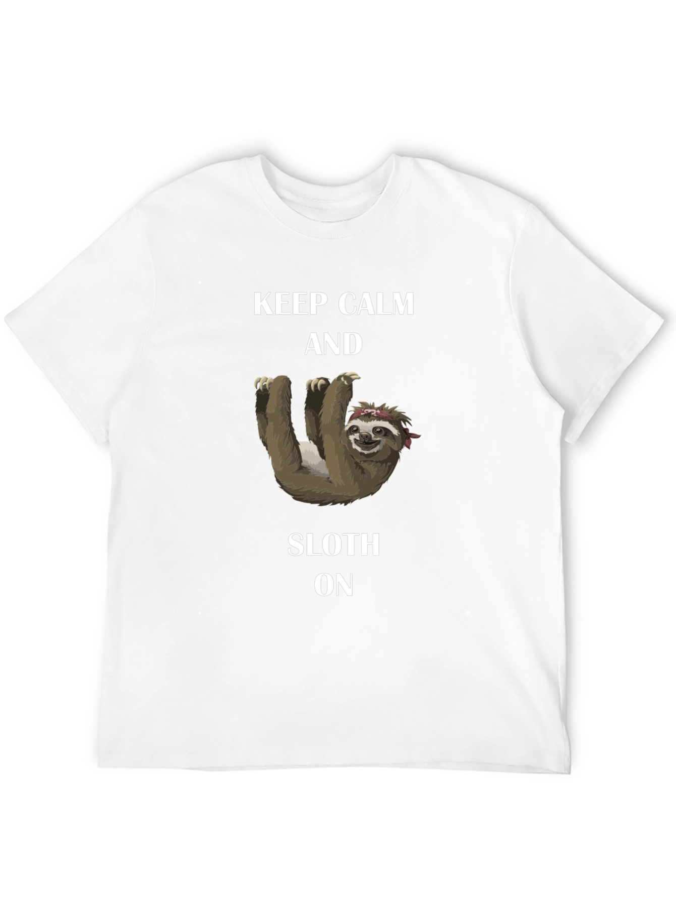 Black Keep Calm and Sloth On T-Shirt view 12