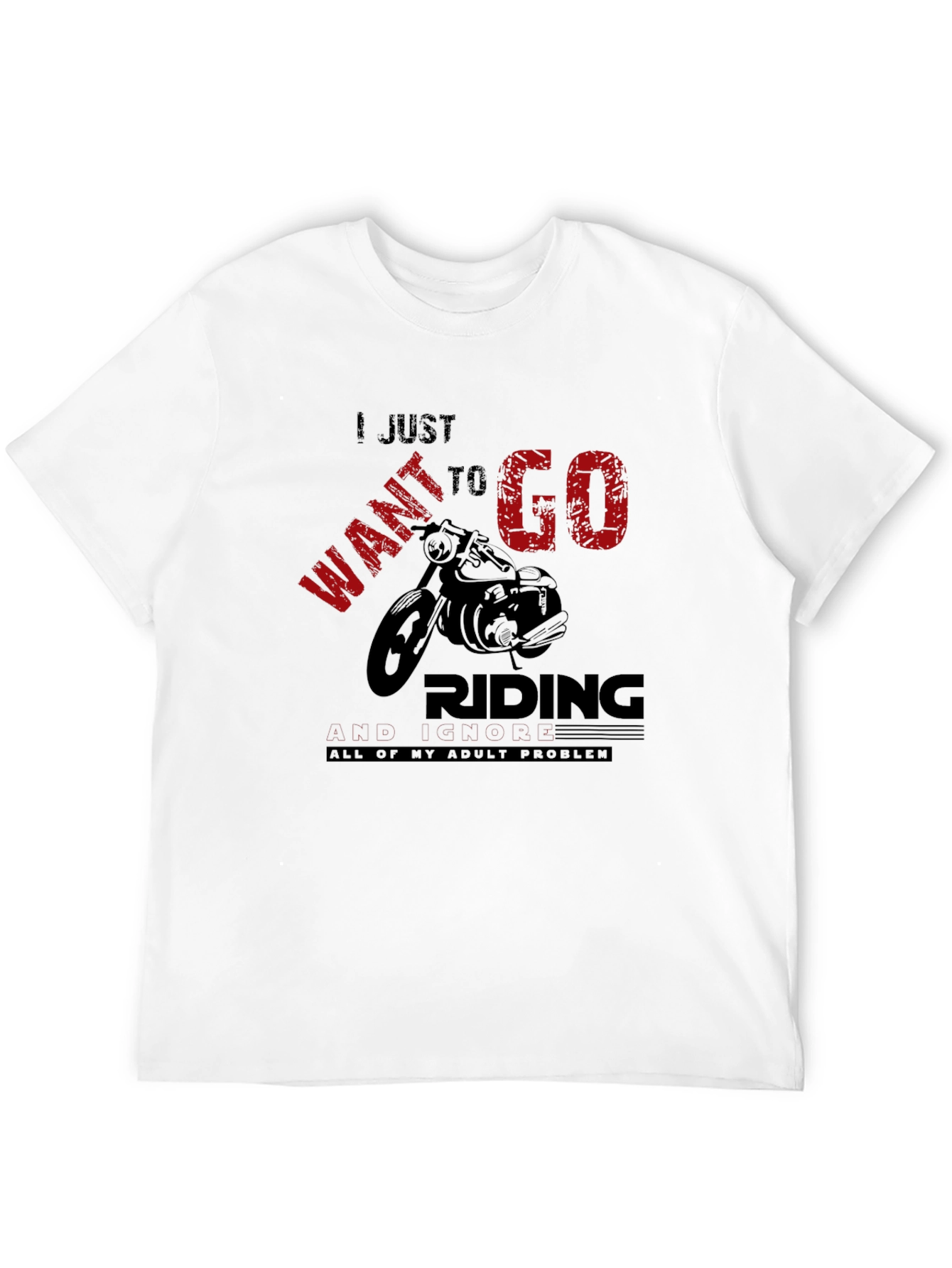 Black I Just Want To Go Riding T-Shirt view 12