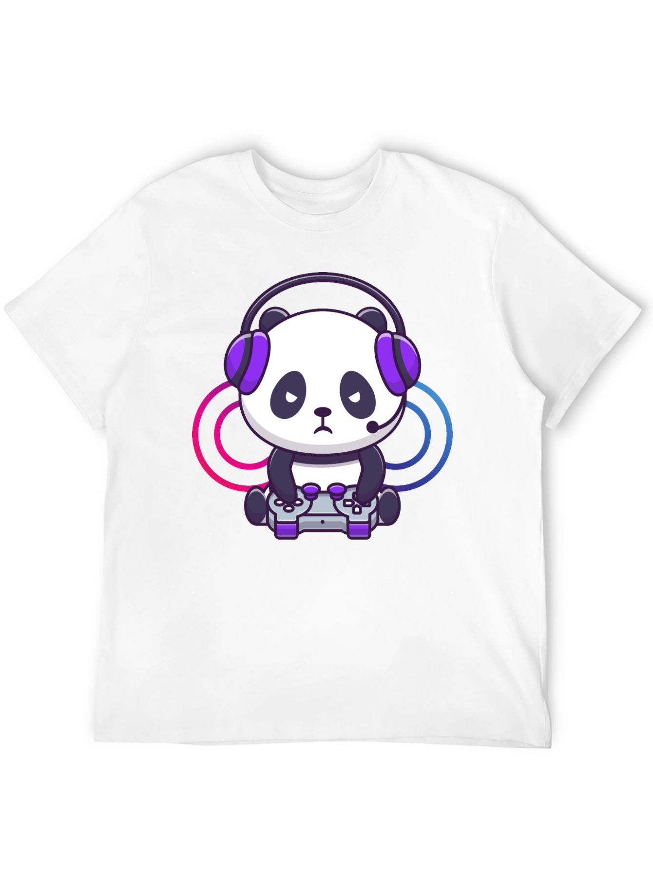 Black Gamer Panda Graphic T-Shirt - Black view 12
