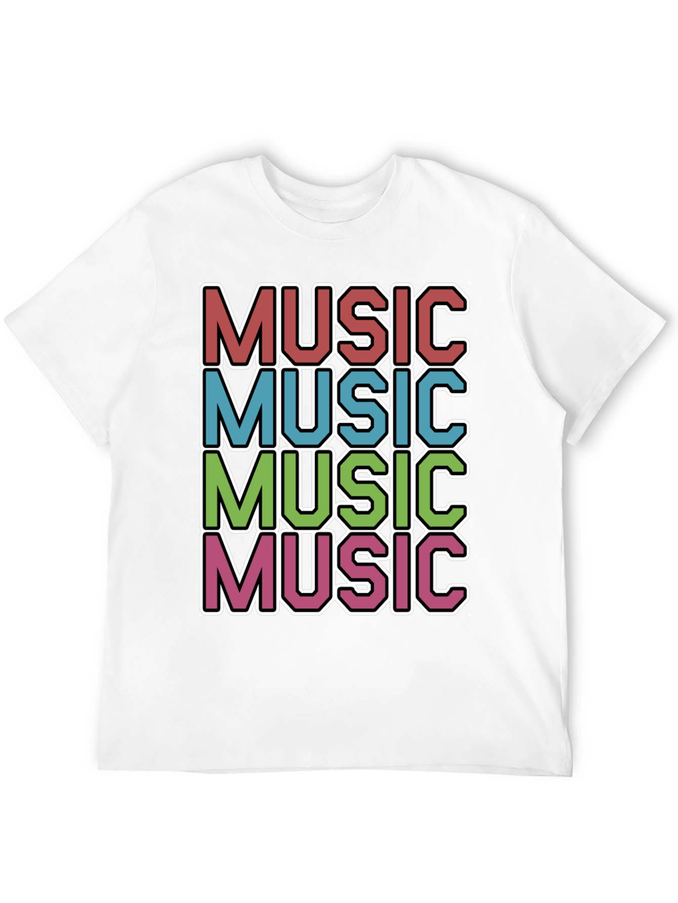 Black Retro Music T-Shirt view 12