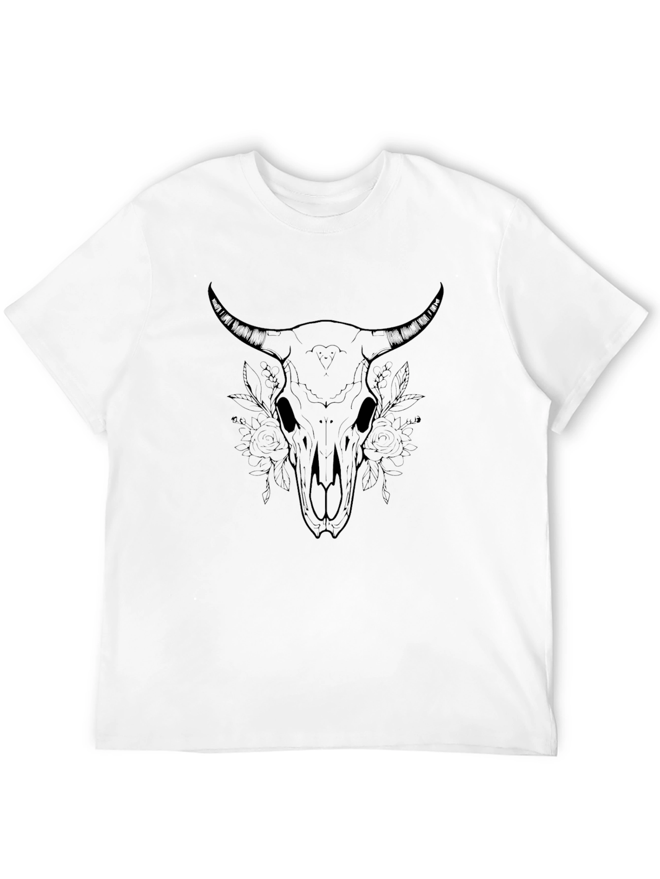 Black Black Bull Skull Graphic Tee - Stylish & Edgy view 12