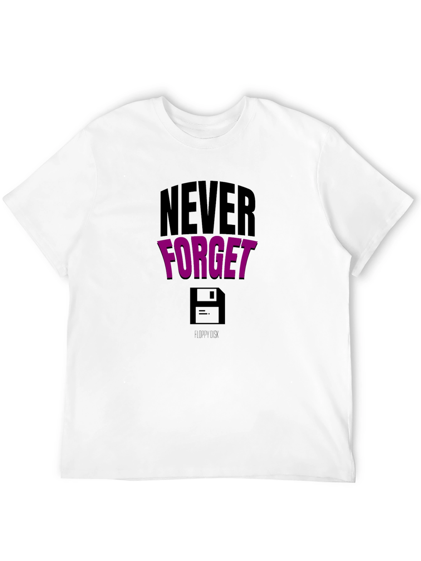 Black Never Forget Floppy Disk Black Graphic Tee view 12