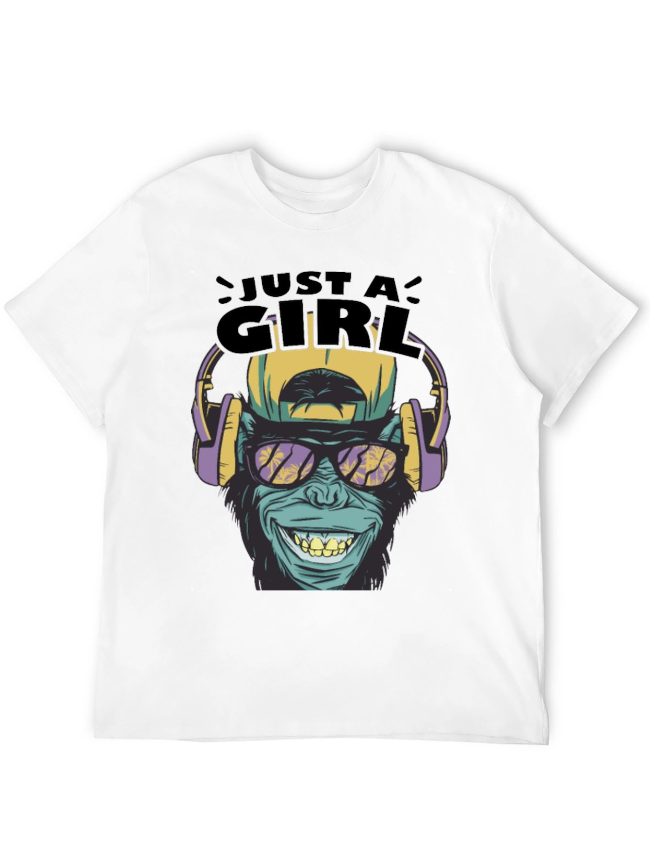 Black Just A Girl Monkey Graphic Tee view 12