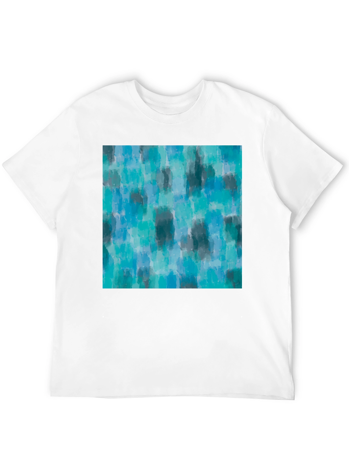 Black Abstract Blue Pattern Tee - Casual Style view 12