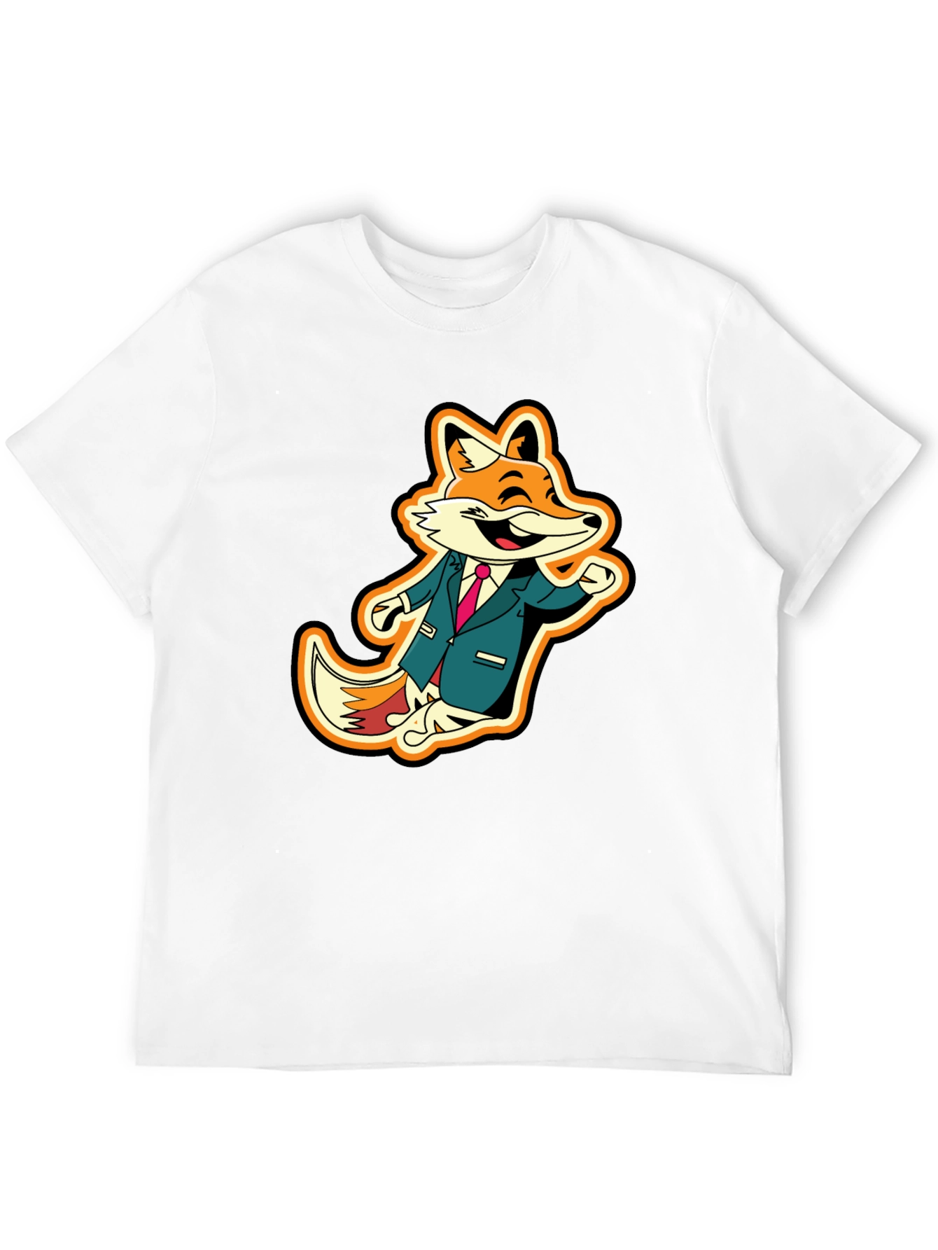 Black Fox in Suit Graphic Tee - Stylish Animal T-Shirt view 12