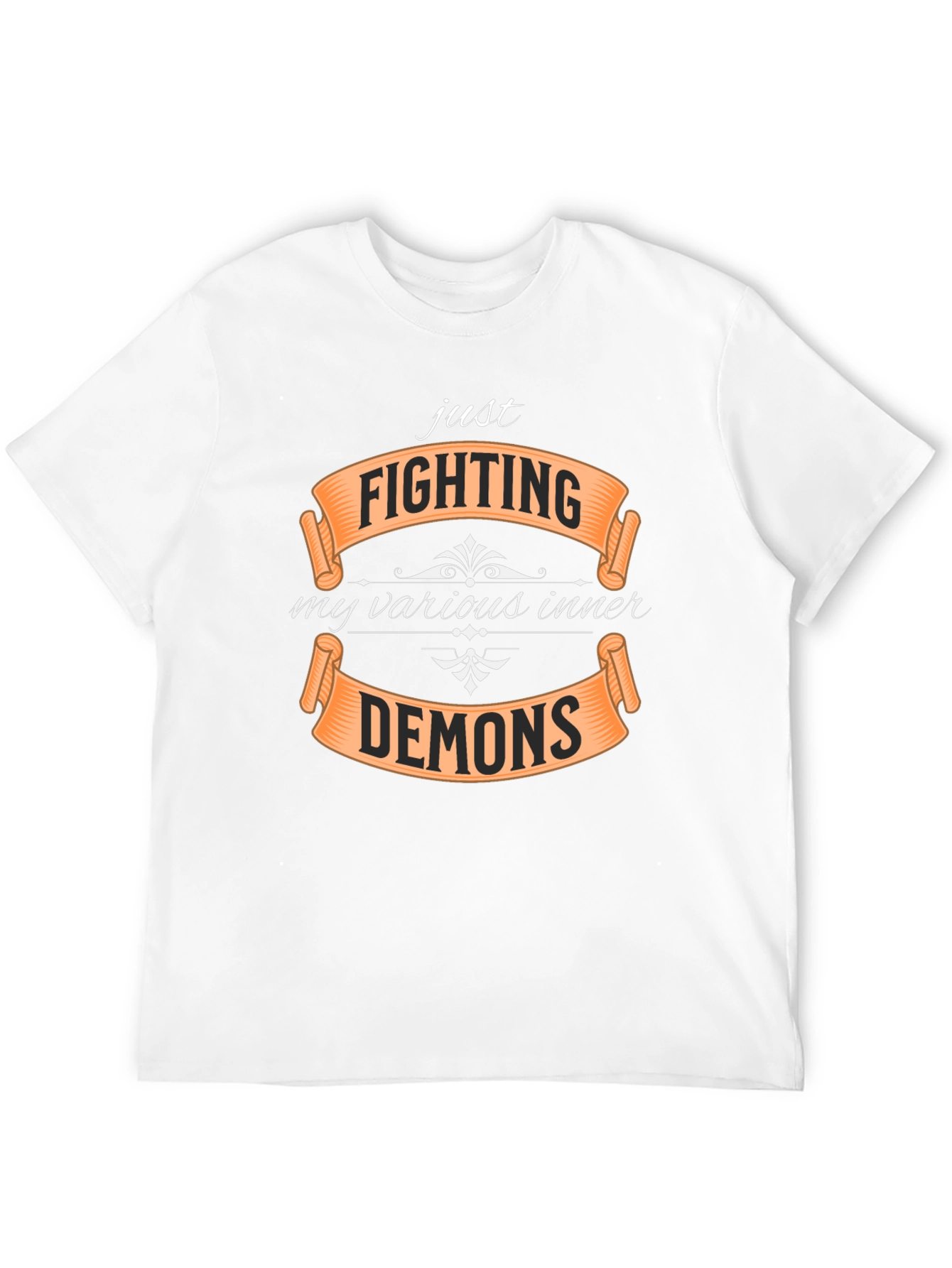 Black Fighting Inner Demons Graphic T-Shirt - Black Tee view 12