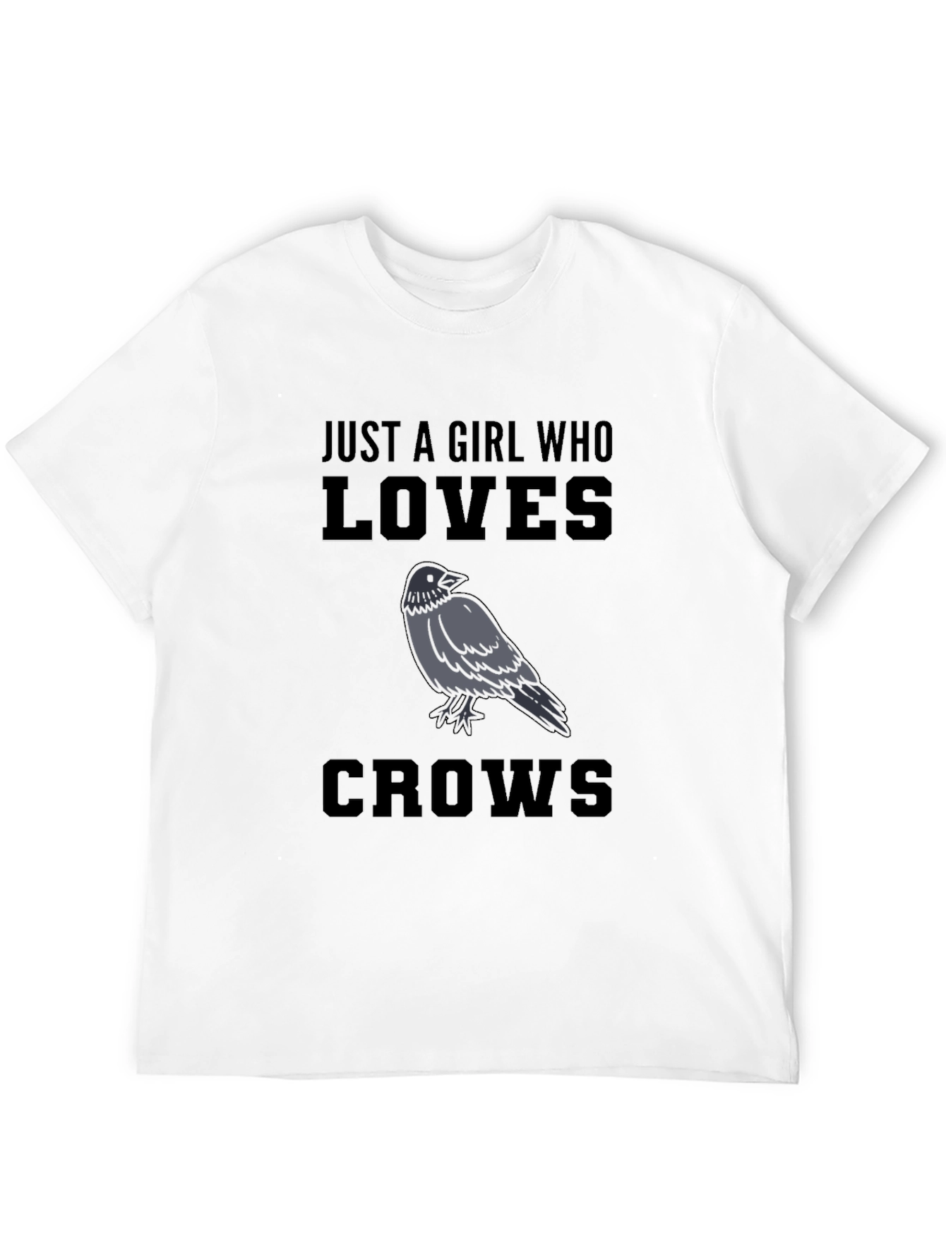Black Girl Who Loves Crows Black T-Shirt view 12
