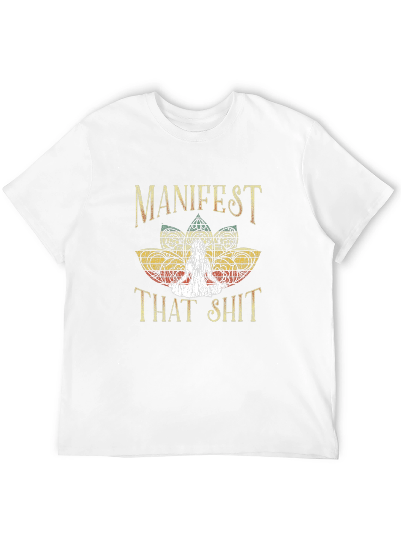 Black Manifest That Shit Graphic Tee - Meditation Design T-Shirt view 12