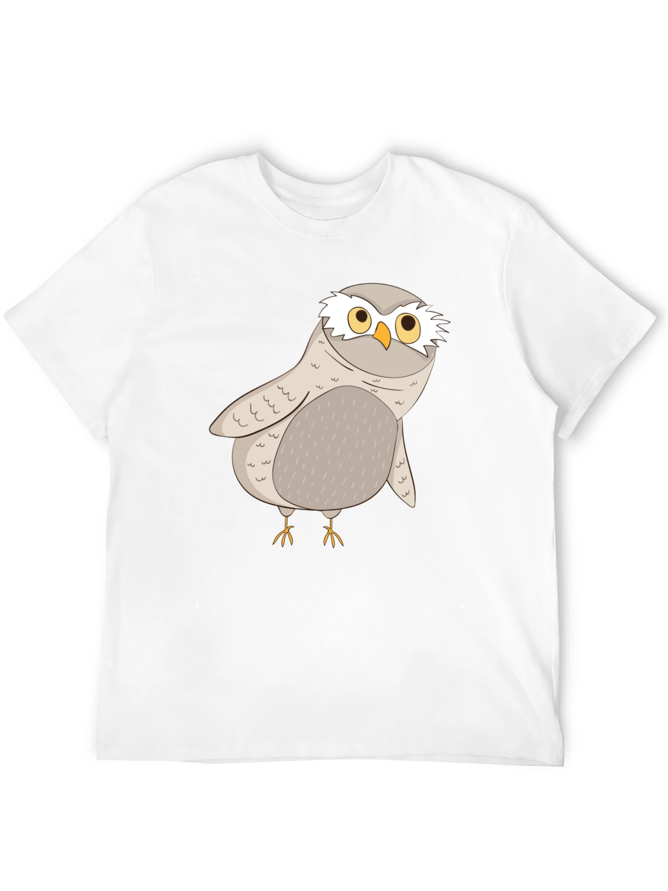 Black Cute Owl Graphic Tee - Black Cotton T-Shirt view 12