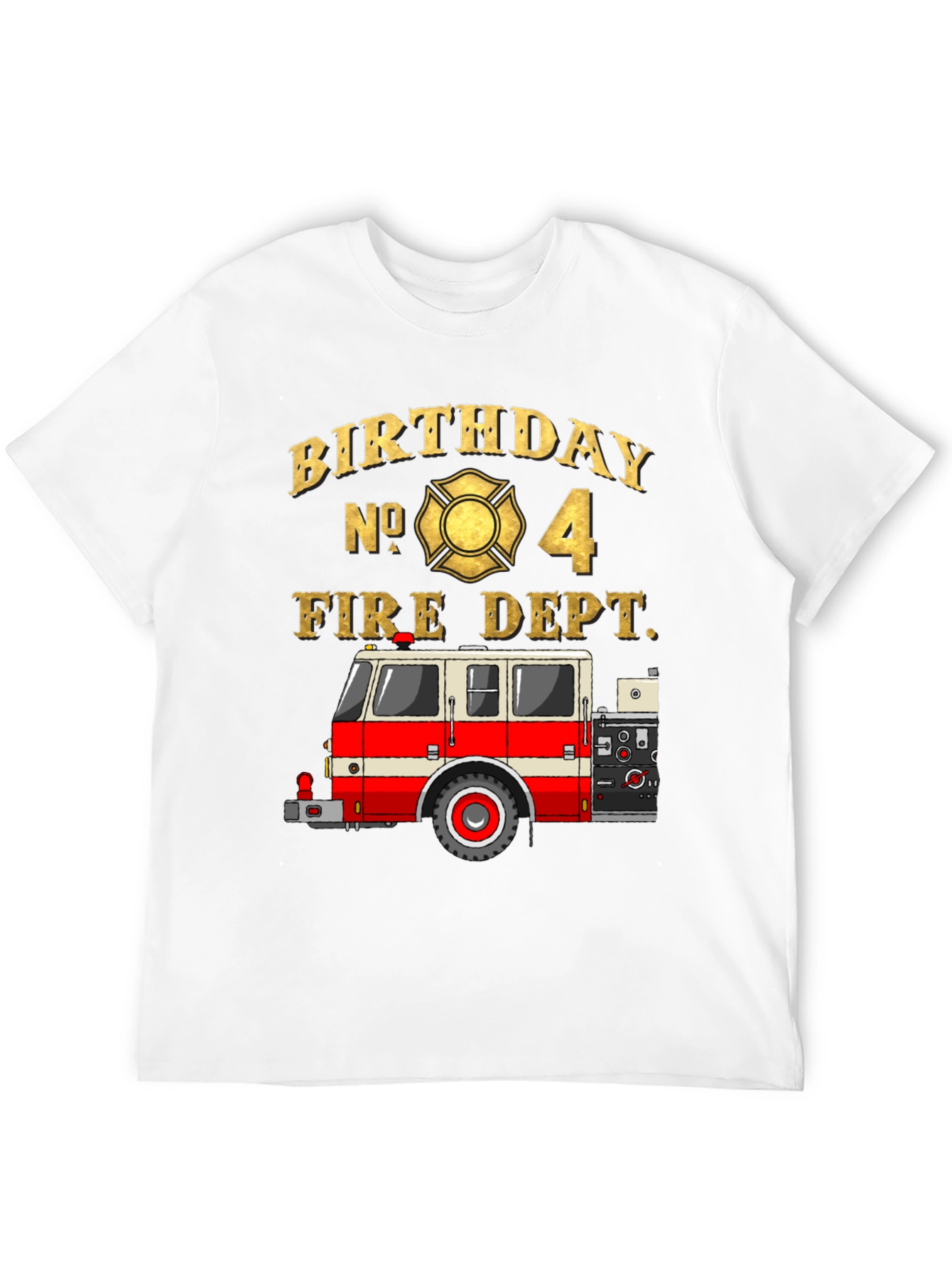 Black Fire Dept Birthday T-Shirt - Number 4 view 12