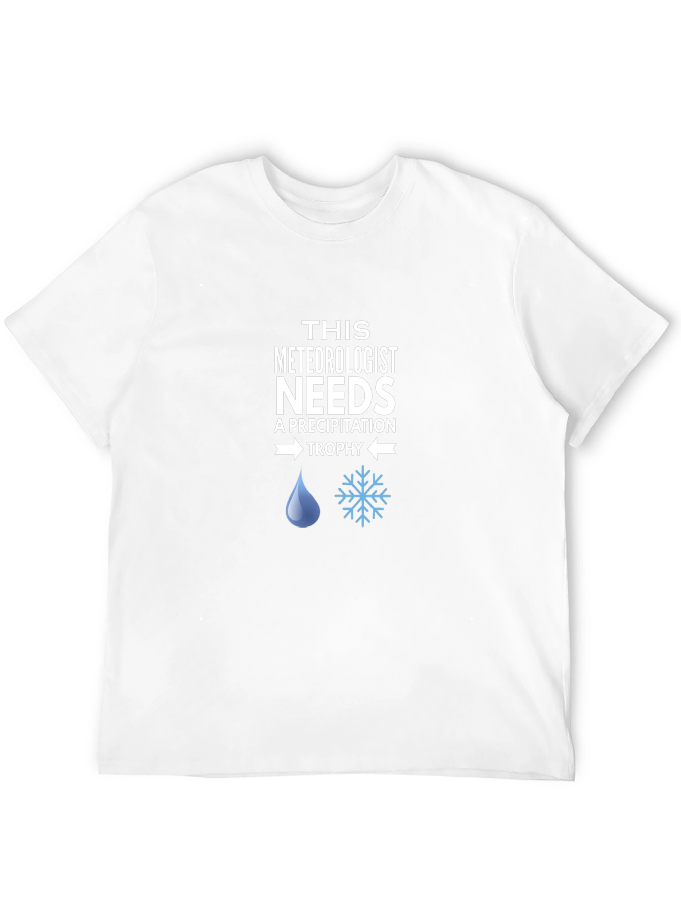 Black Funny Meteorologist Precipitation Trophy T-Shirt view 12