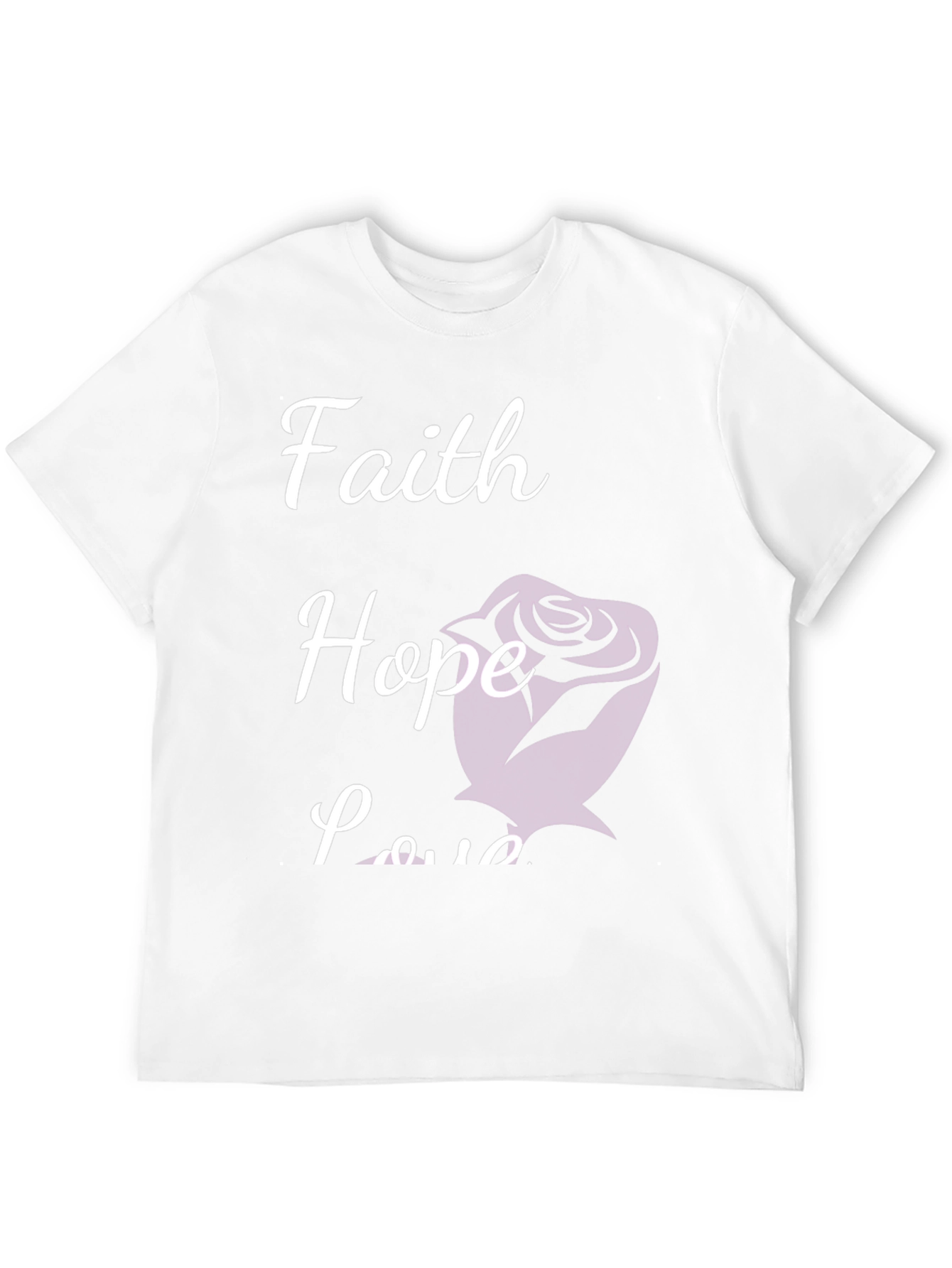 Black Faith Hope Love T-Shirt Rose Design view 12