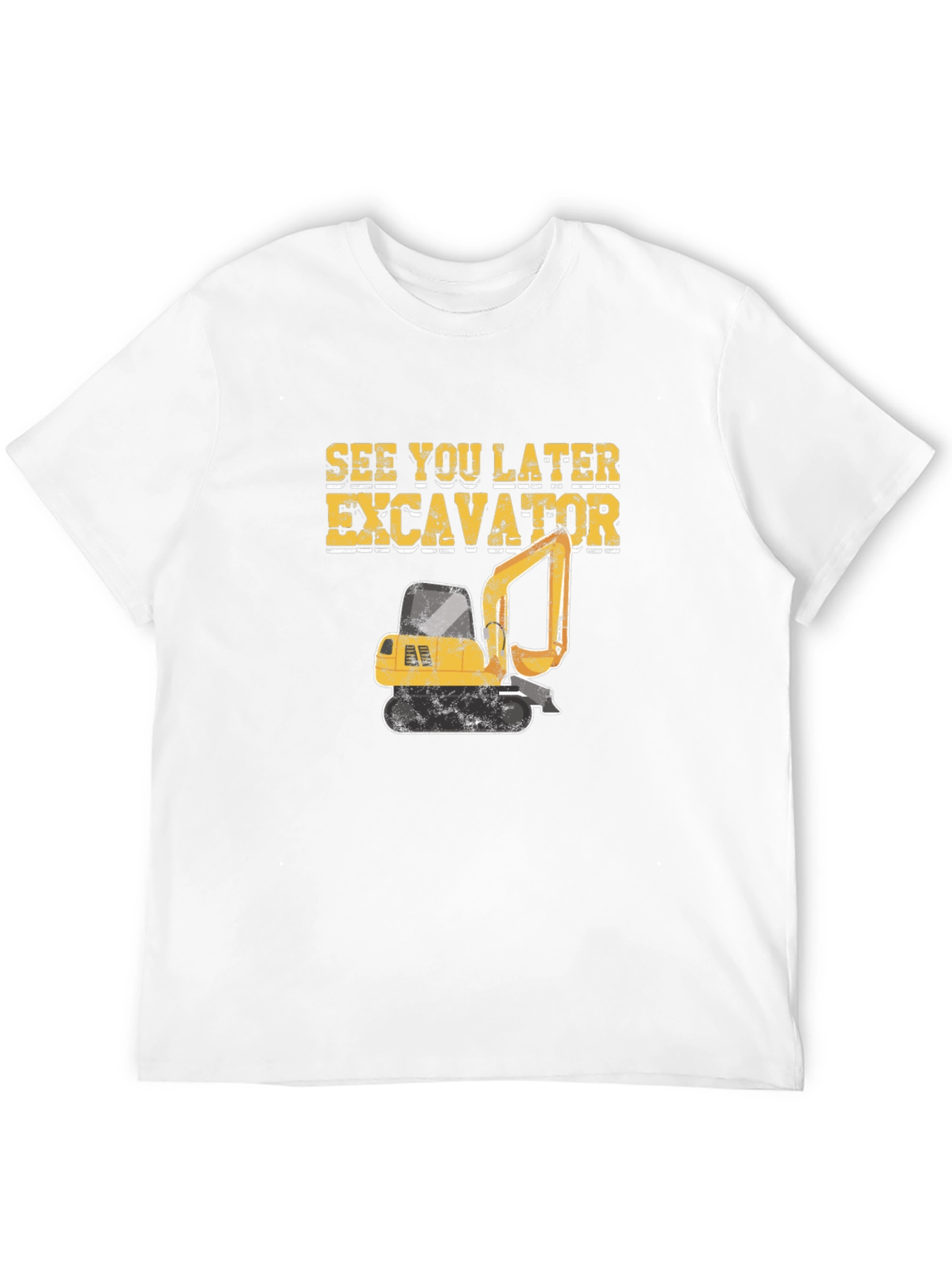 Black See You Later Excavator Black Cotton T-Shirt view 12