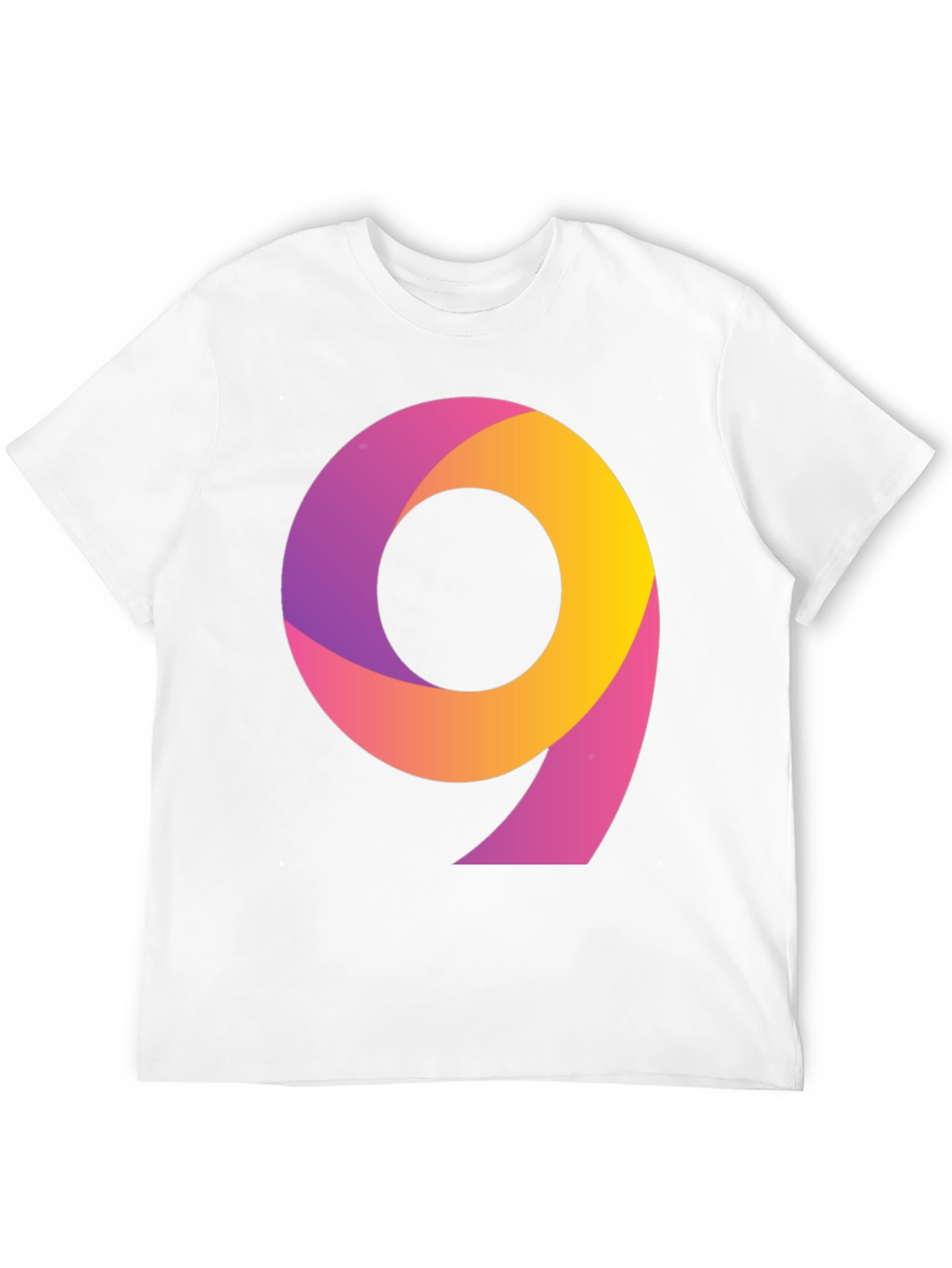 Black Gradient Number 9 Black T-Shirt view 12