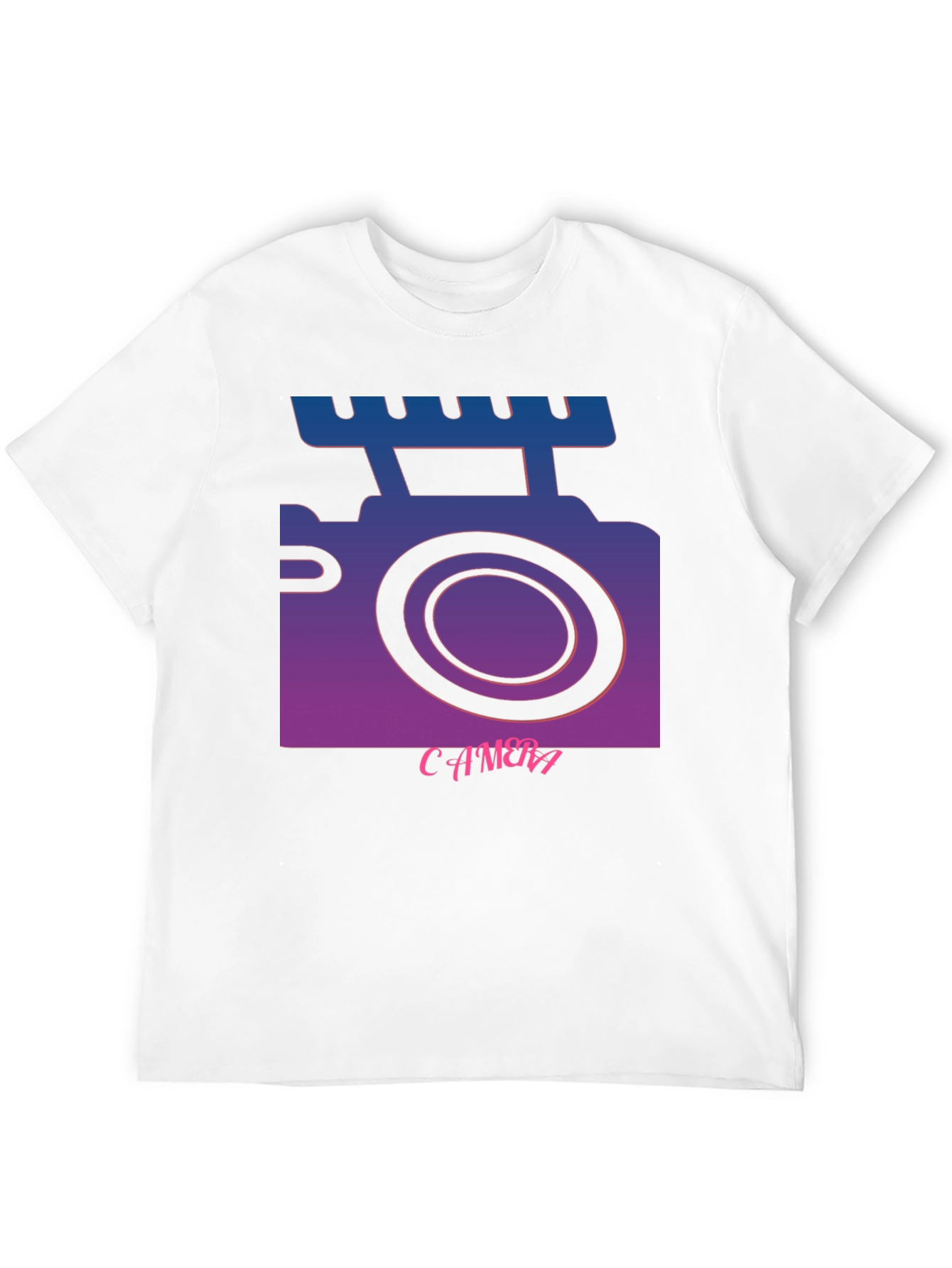Black Retro Camera T-Shirt - Gradient Graphic Tee view 12