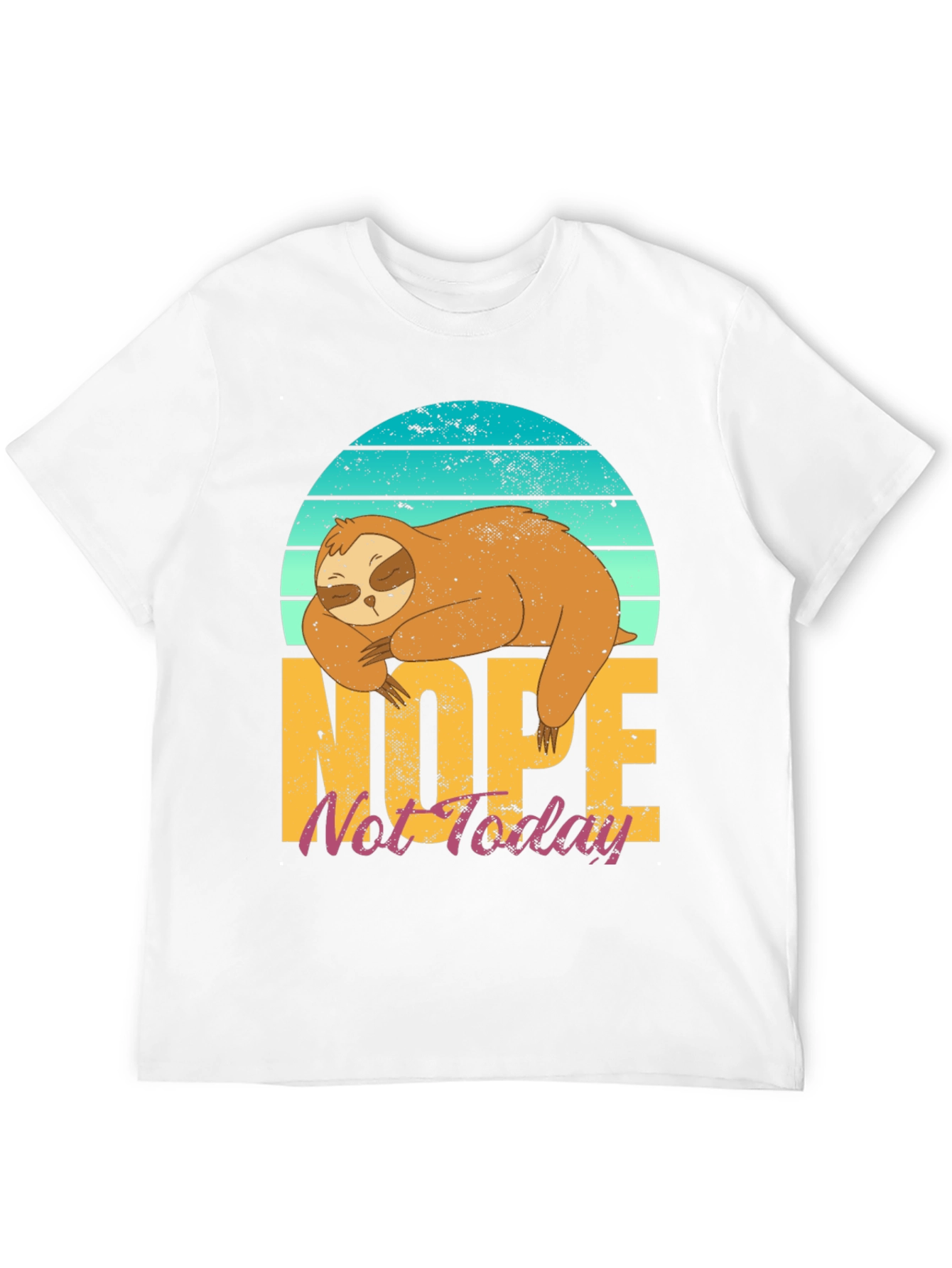 Black Nope Not Today Sloth T-Shirt view 12