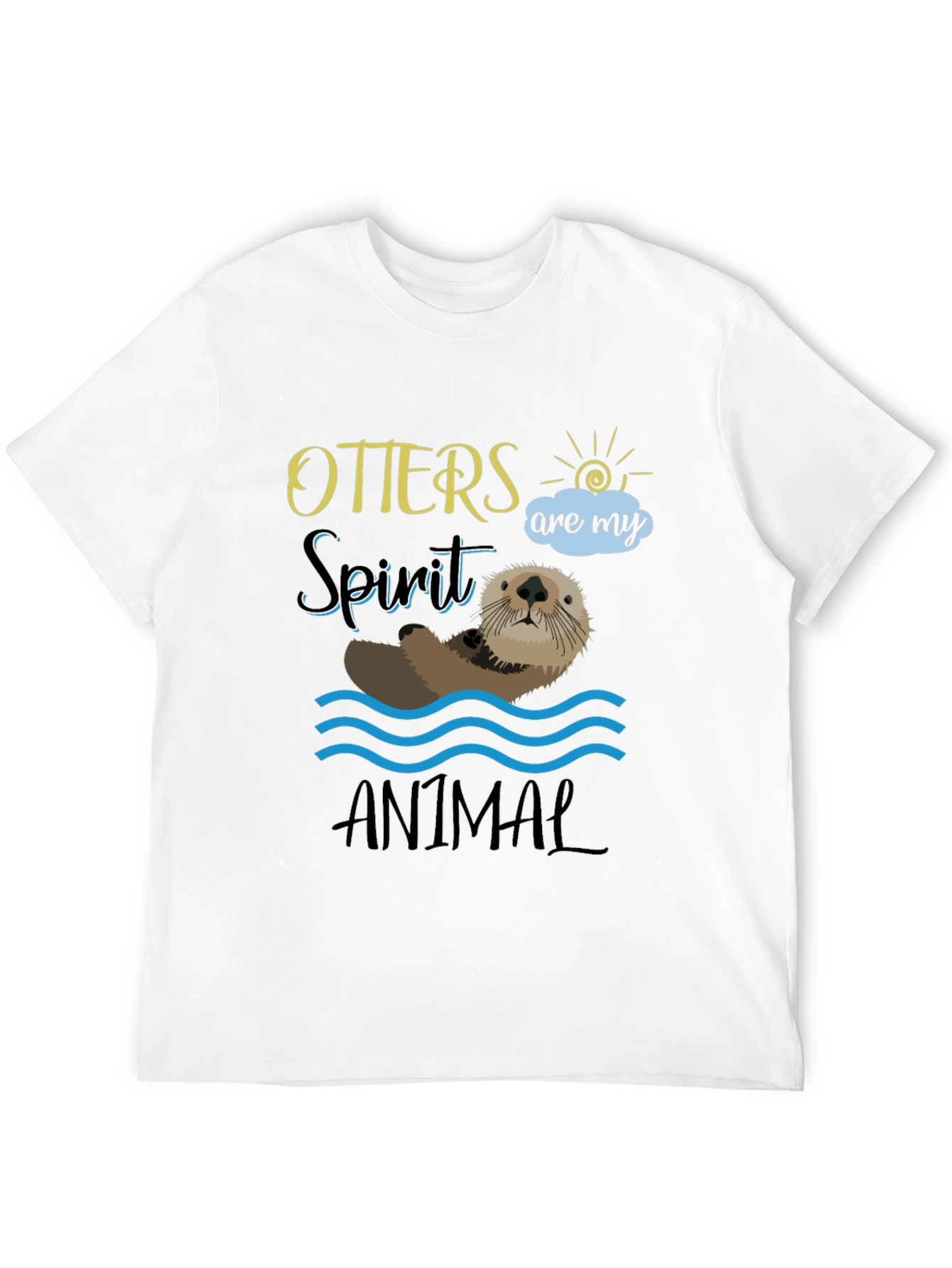 Black Otter Spirit Animal Graphic Tee - Unisex Black T-Shirt view 12