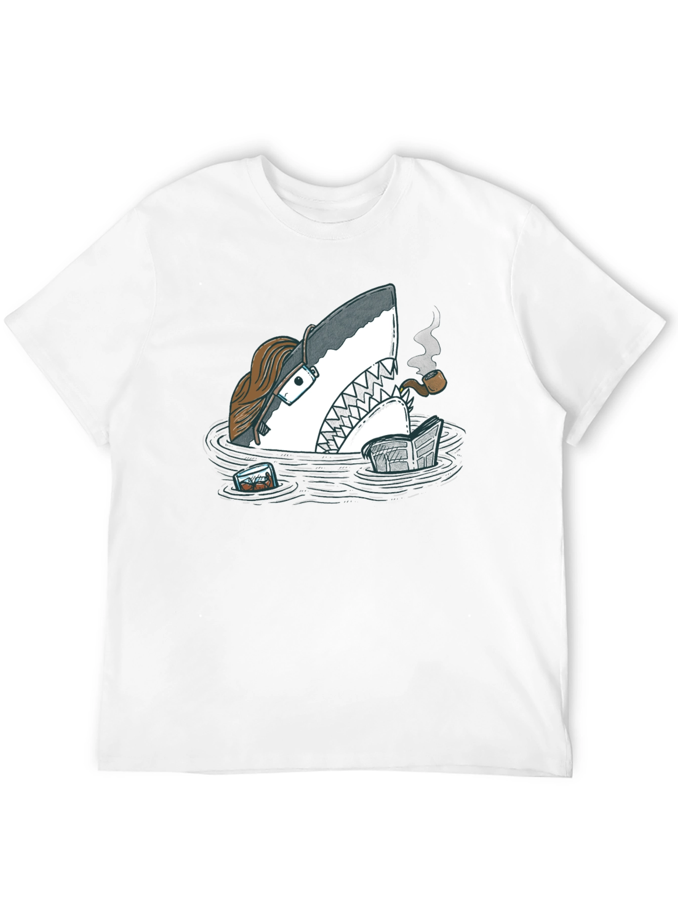 Black Intellectual Shark T-Shirt - Unique Graphic Tee view 12