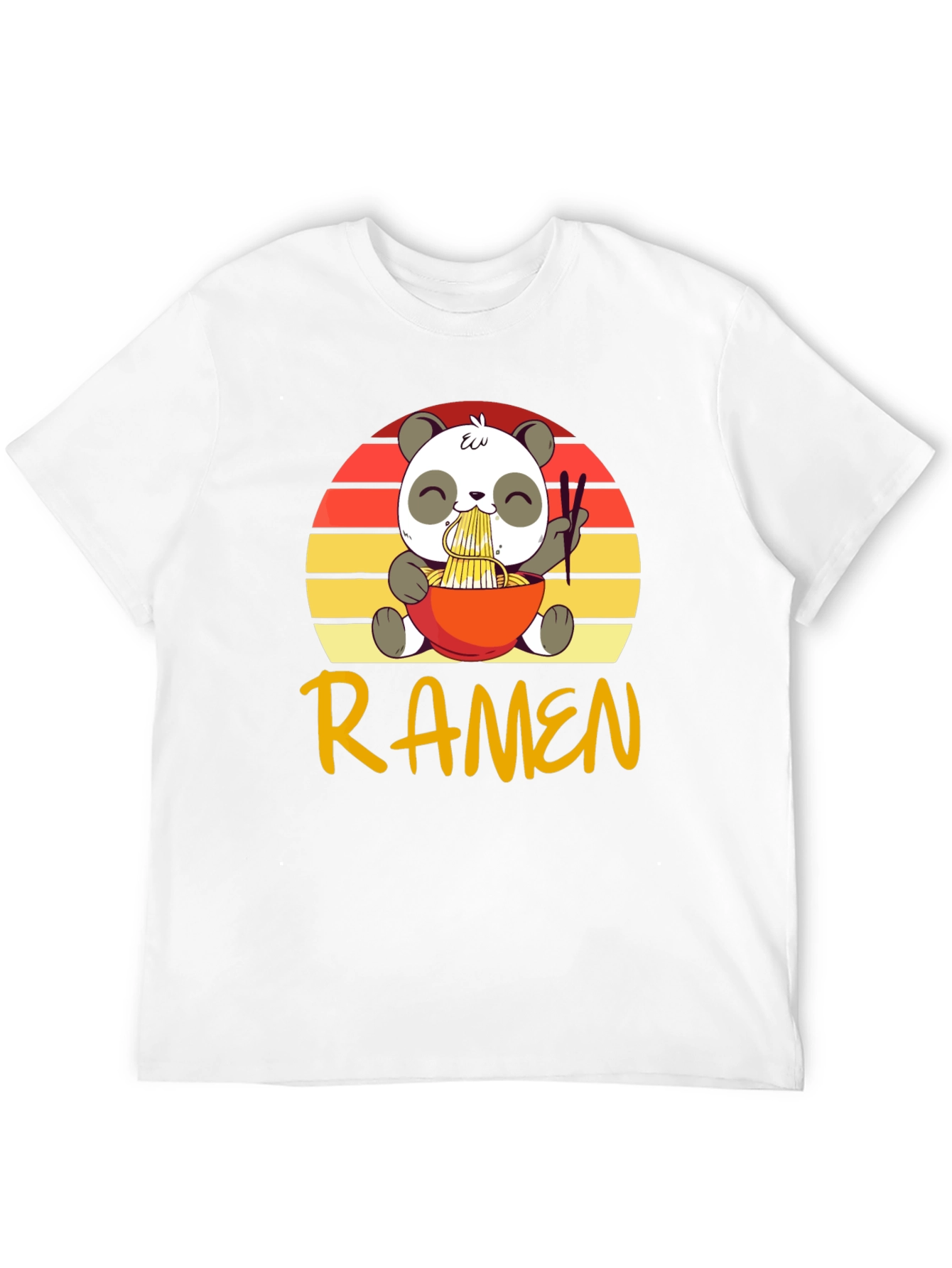 Black Cute Panda Ramen T-Shirt view 12