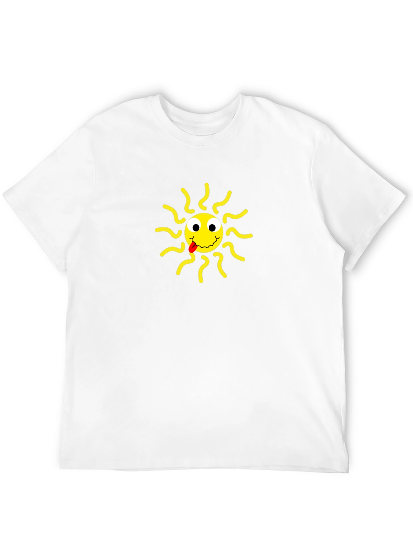 Black Black T-Shirt with Smiling Sun Design view 12