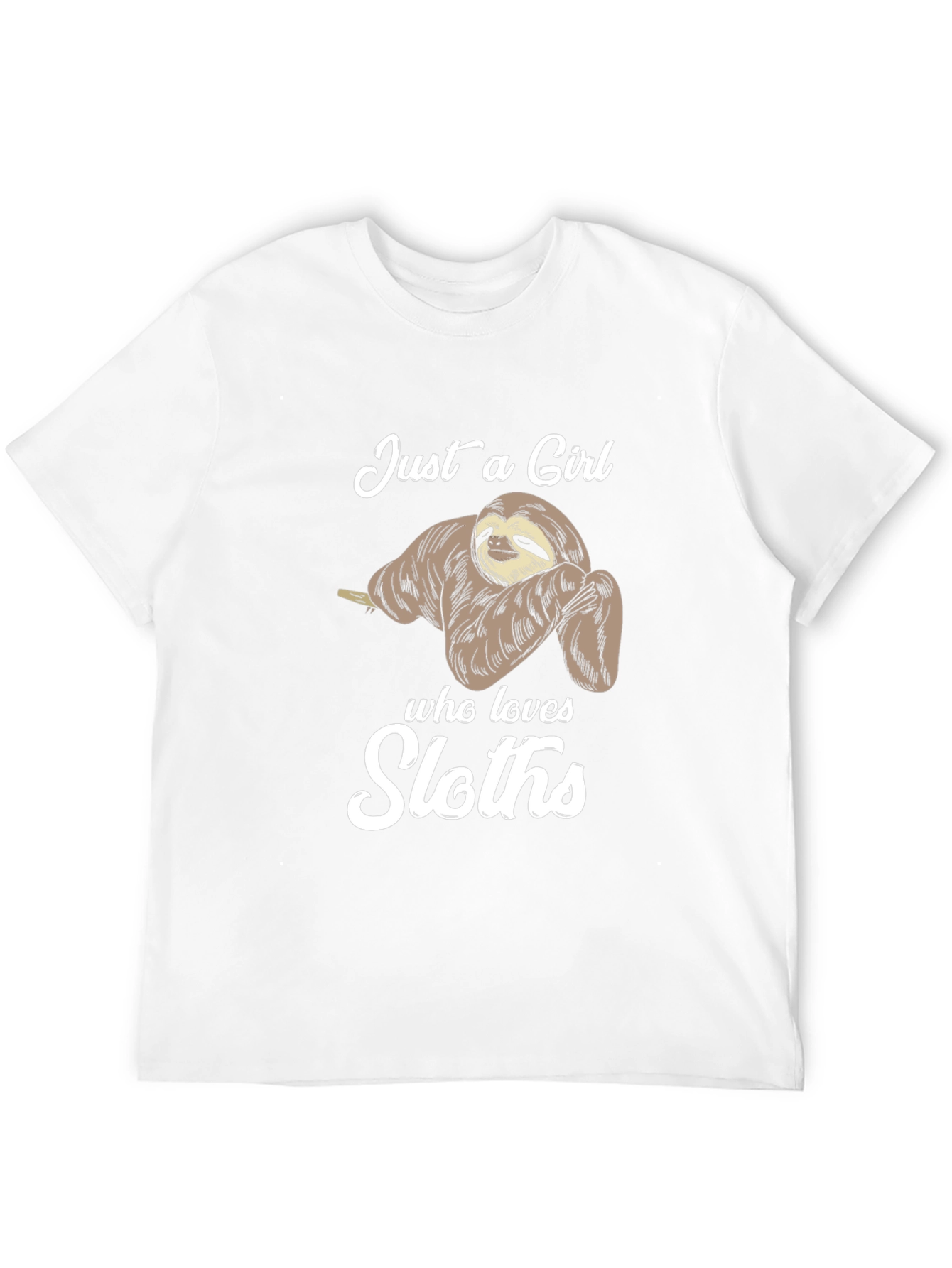 Black Just a Girl Who Loves Sloths Graphic T-Shirt view 12