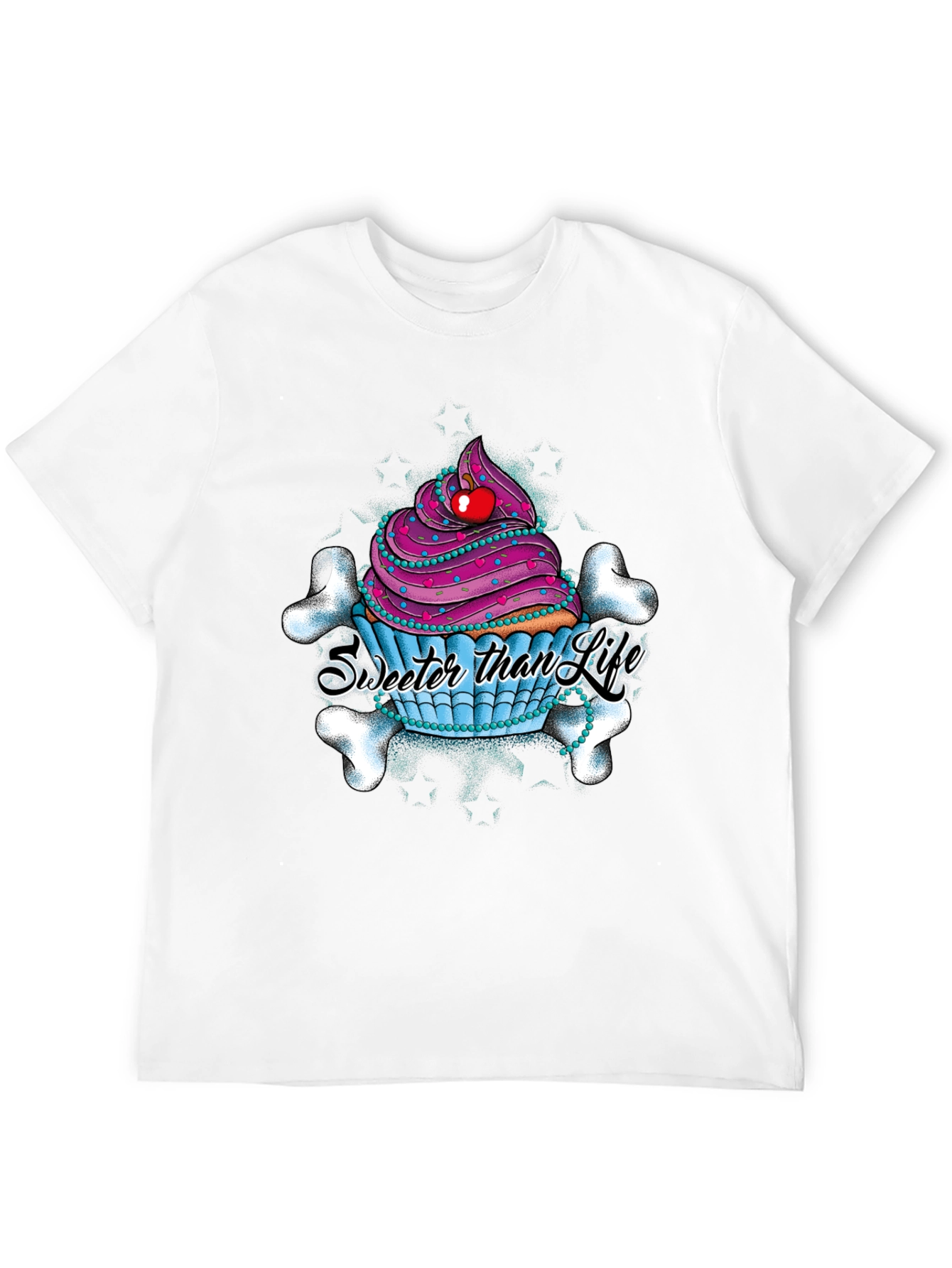 Black Cupcake Skull Graphic T-Shirt - Sweeter Than Life view 12