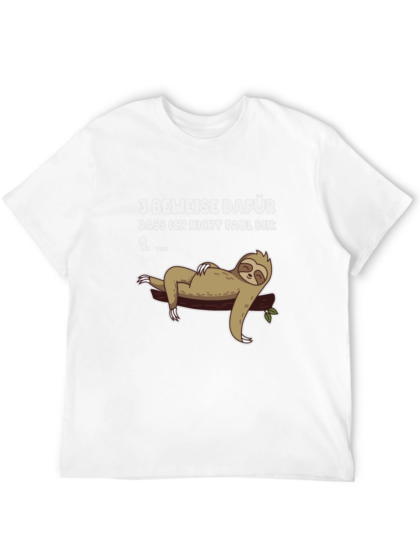 Black Funny Sloth Lazy Humor Graphic Tee - Black view 12