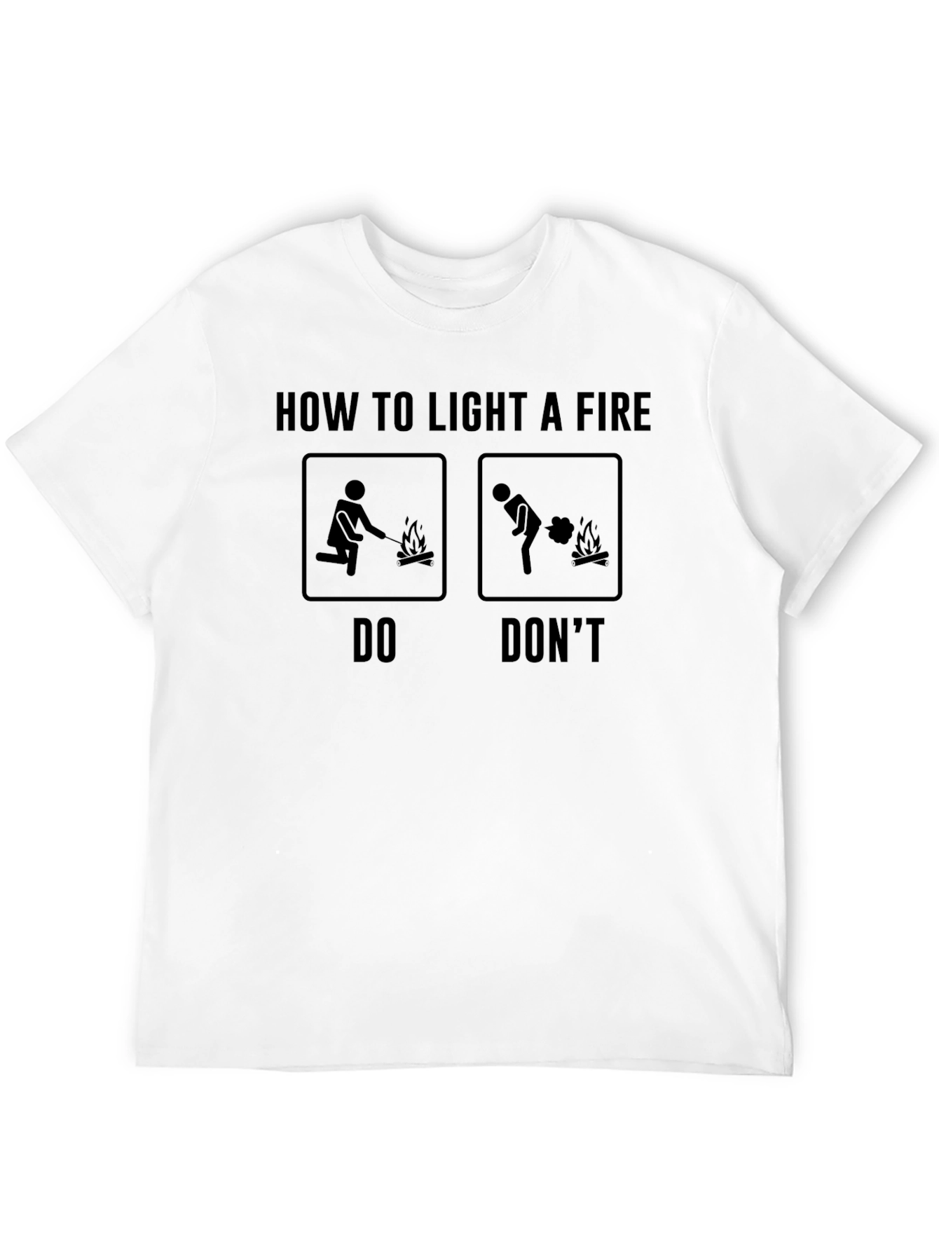 Black How To Light A Fire Graphic Tee view 12