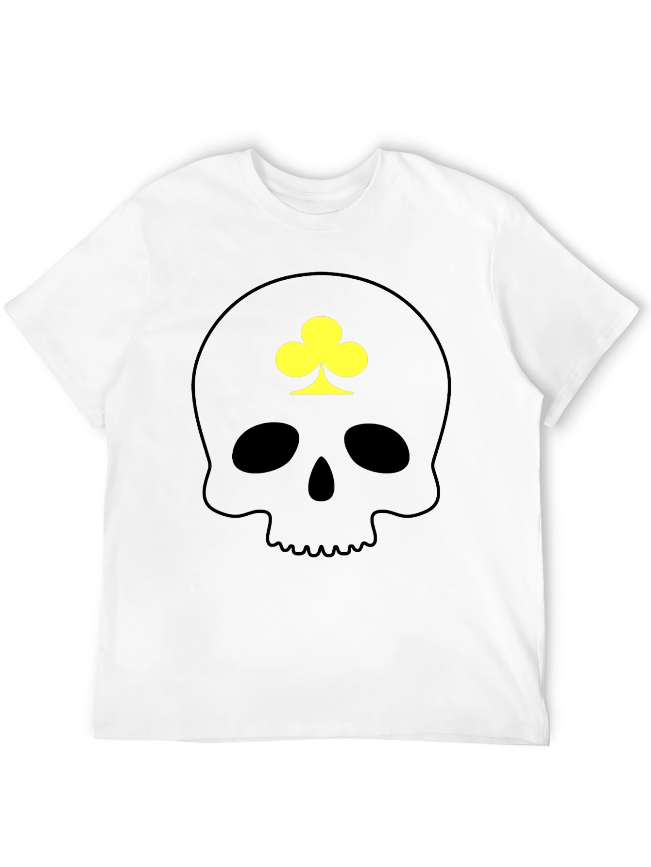 Black Skull & Clover Graphic T-Shirt - Casual Black Tee view 12