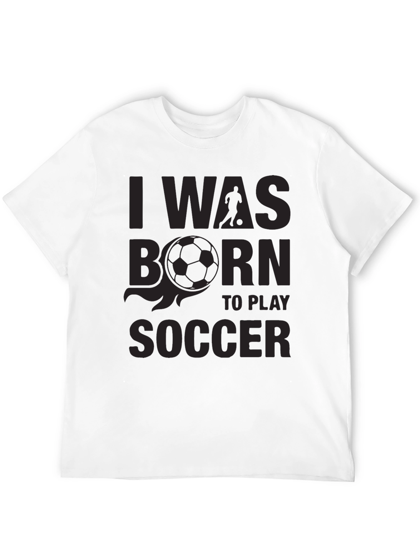 Black Born to Play Soccer Graphic T-Shirt view 12