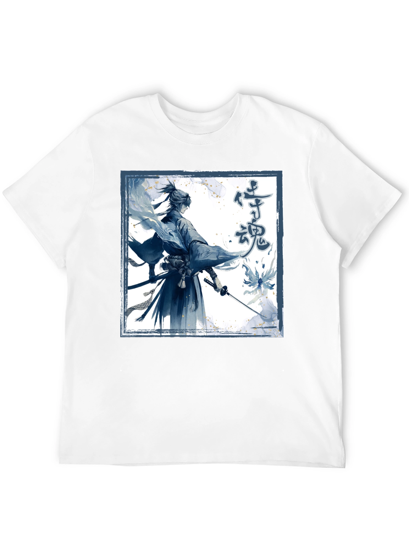 Black Samurai Spirit Graphic Tee - Men's Black T-Shirt view 12