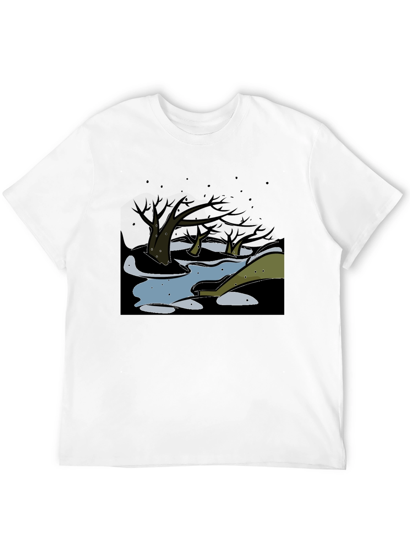 Black Dark Swamp Graphic Tee - Unique Design view 12