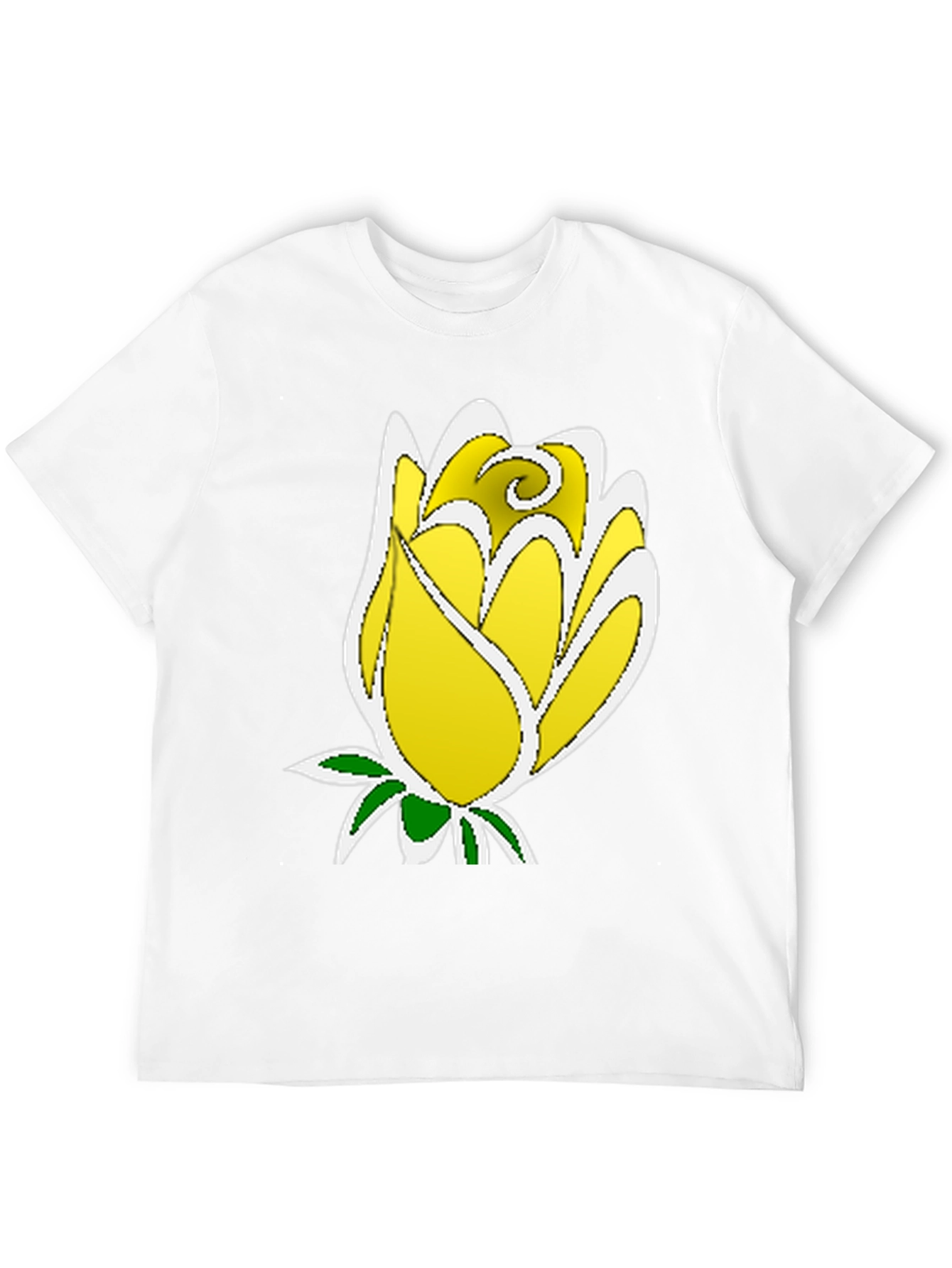 Black Yellow Rose Graphic Tee - Stylish Men's Black T-Shirt view 12