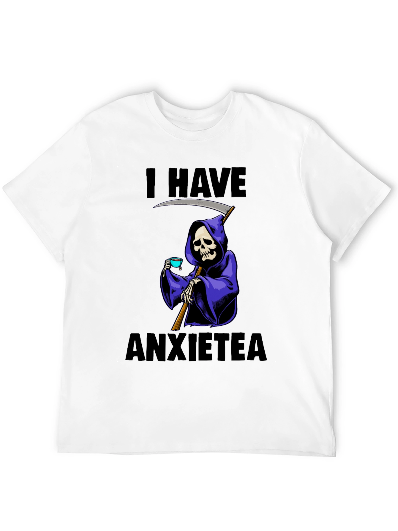 Black I Have Anxietea Grim Reaper T-Shirt view 12