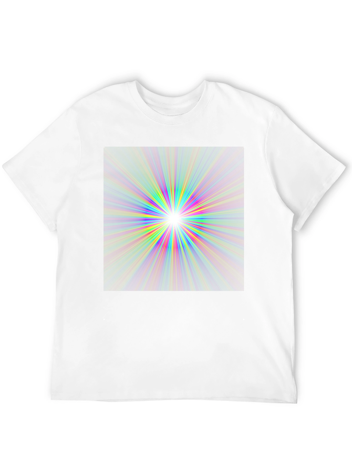 Black Prismatic Burst Graphic Tee - Vivid Color Explosion view 12