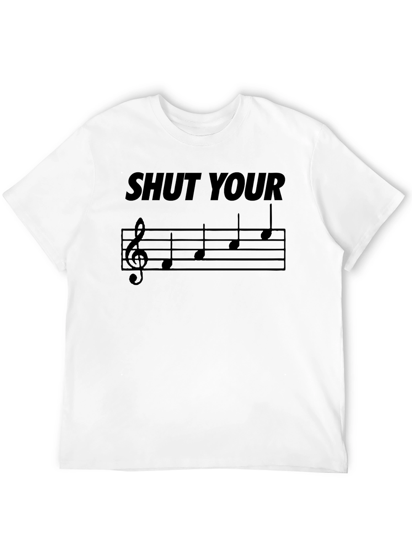 Black Shut Your Face Music Note T-Shirt view 12