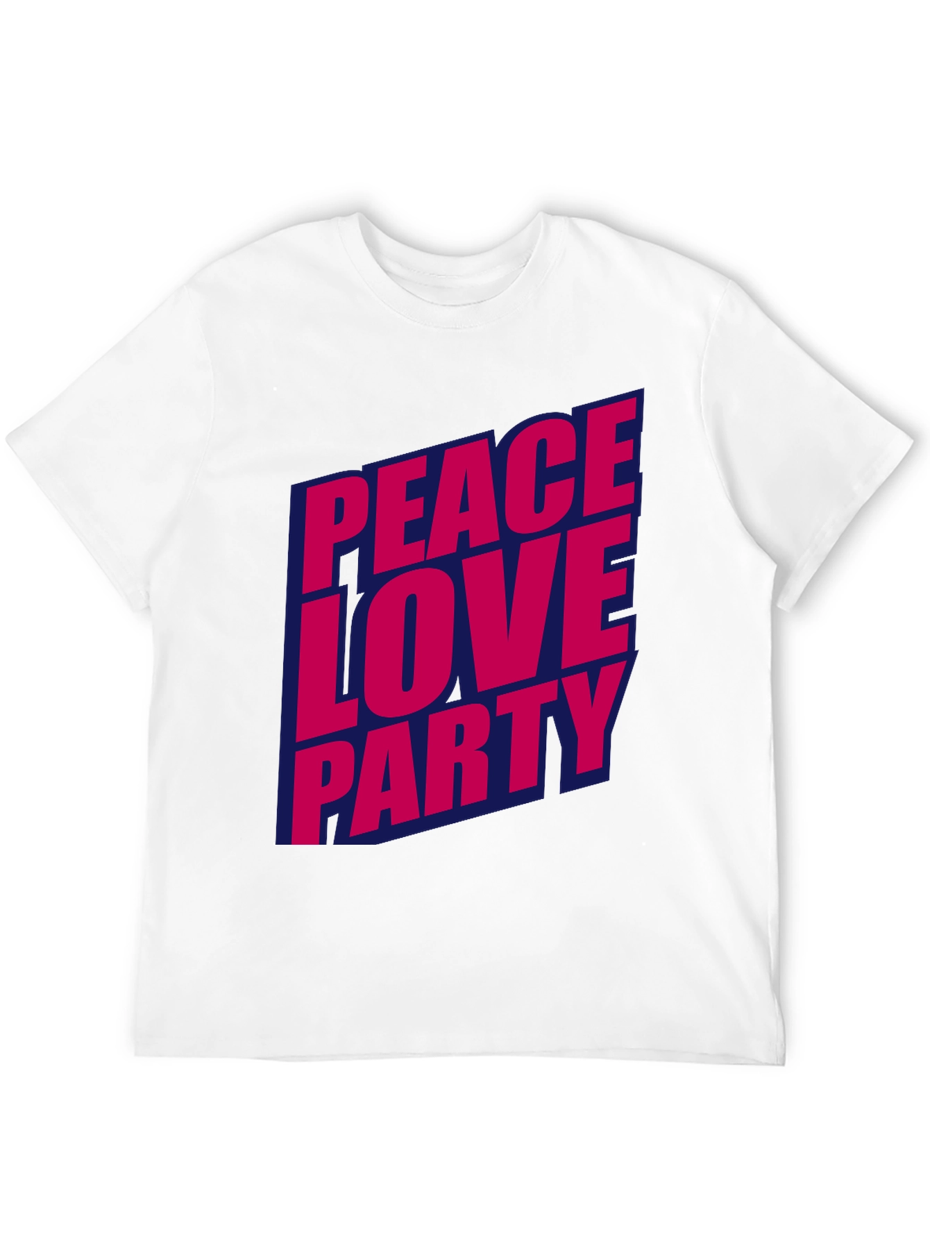 Black Peace Love Party Graphic Tee - Stylish Crew Neck T-Shirt view 12