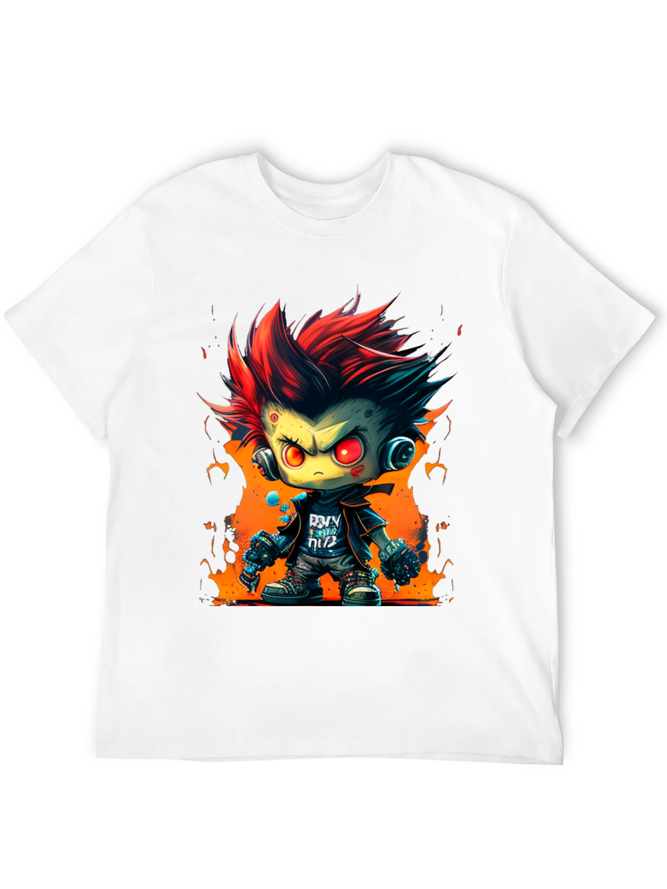 Black Cartoon Zombie Graphic Tee - Cool Edgy Design view 12