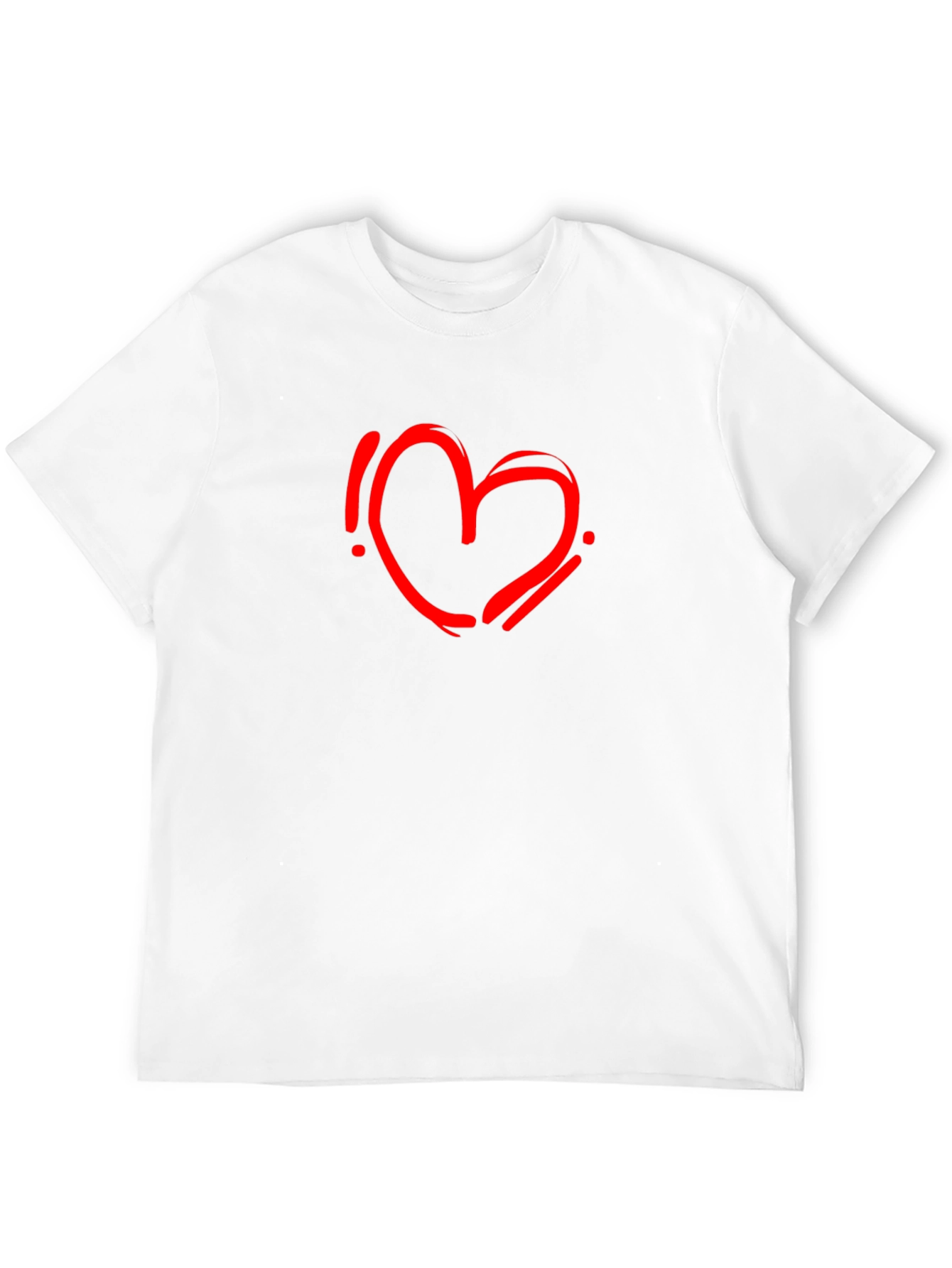 Black Black T-Shirt with Red Heart Graphic view 12