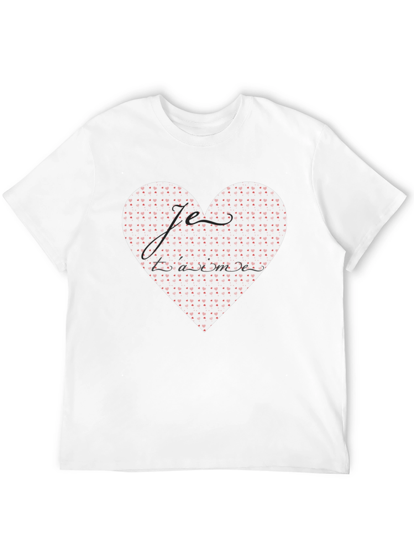 Black Je T'aime Heart Graphic Tee - Stylish Black T-Shirt view 12