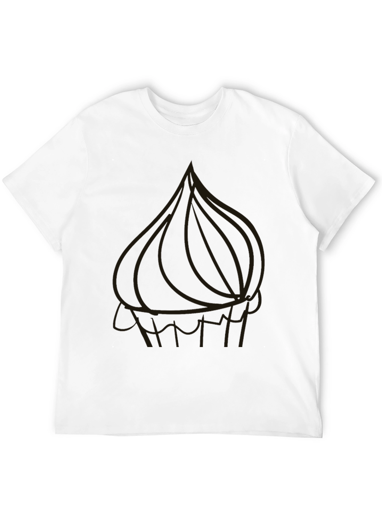 Black Men's Black Graphic T-Shirt - Onion Design view 12
