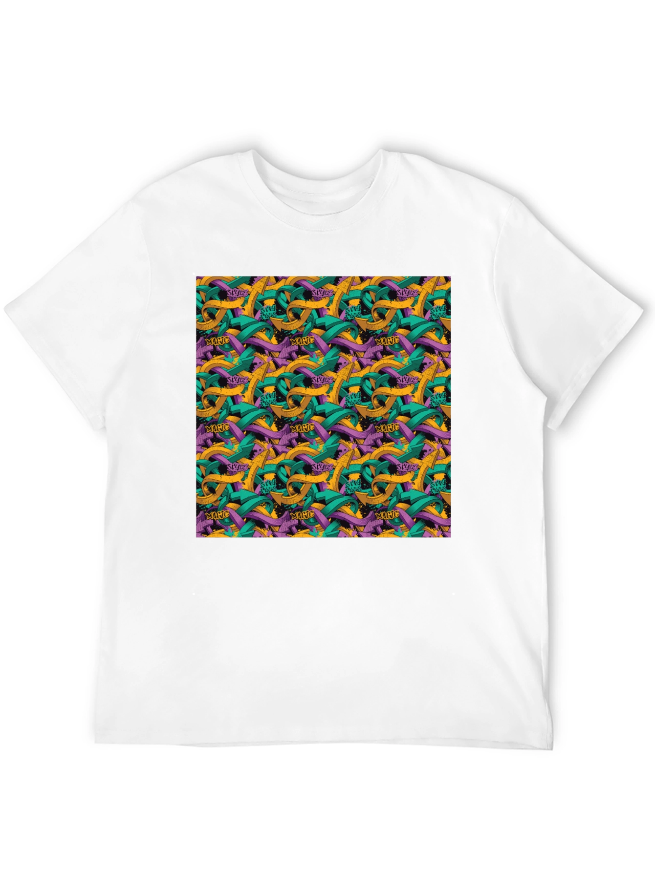 Abstract Arrow Graphic Black T-Shirt - 12