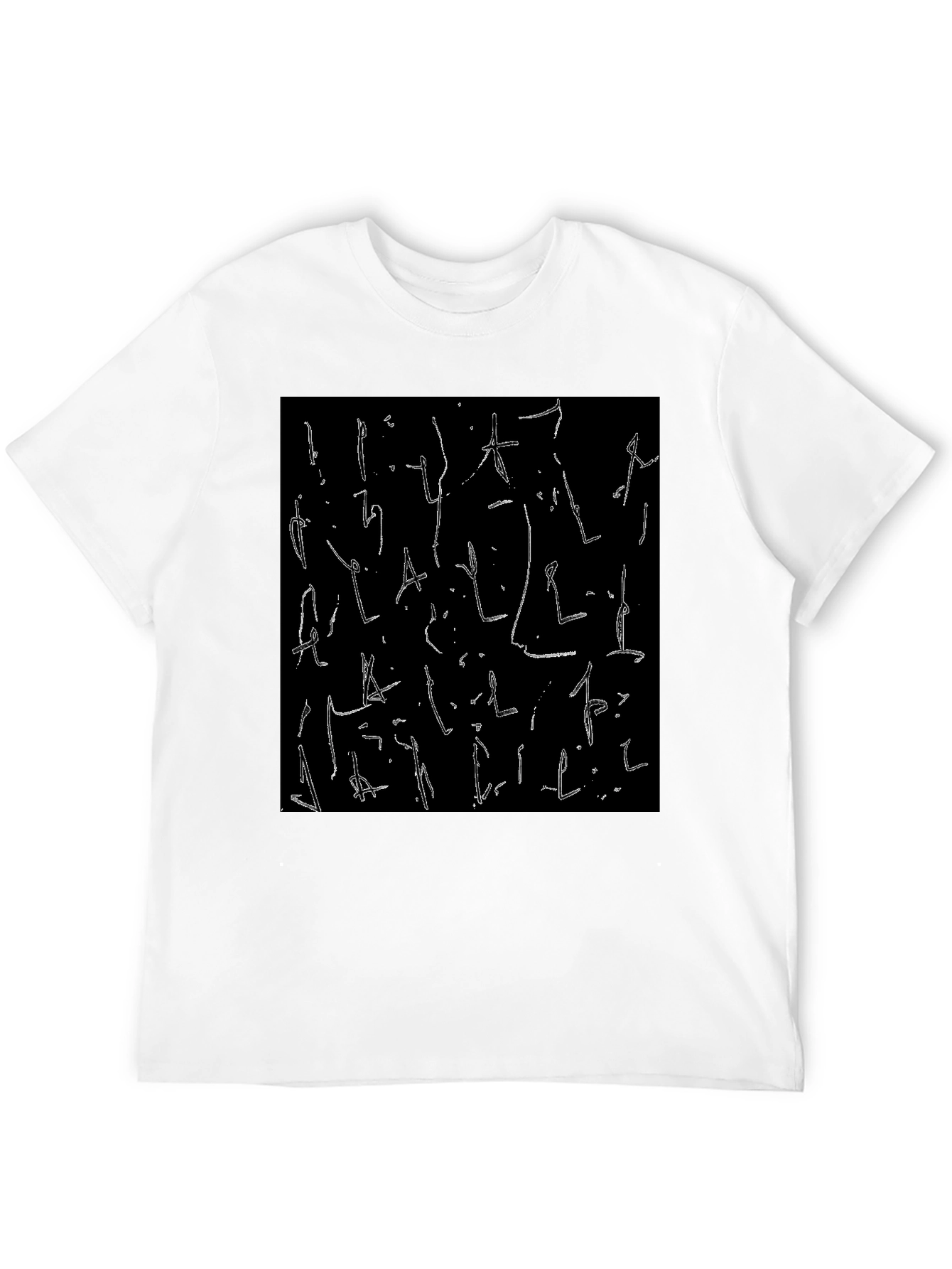 Black Abstract Graphic Print Black T-Shirt view 12