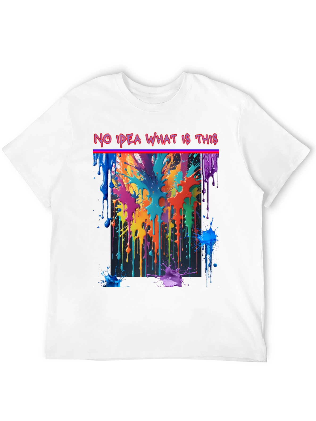 Black Abstract Paint Splatter T-Shirt view 12