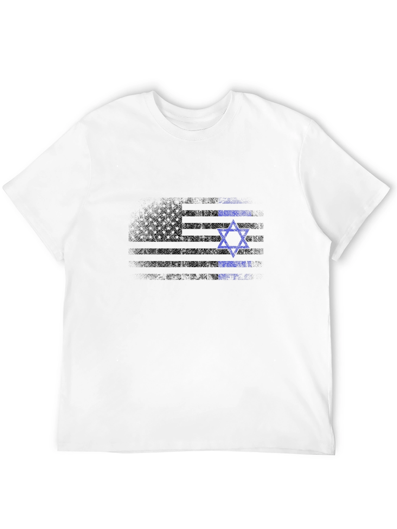 Black USA Israel Flag Graphic T-Shirt view 12
