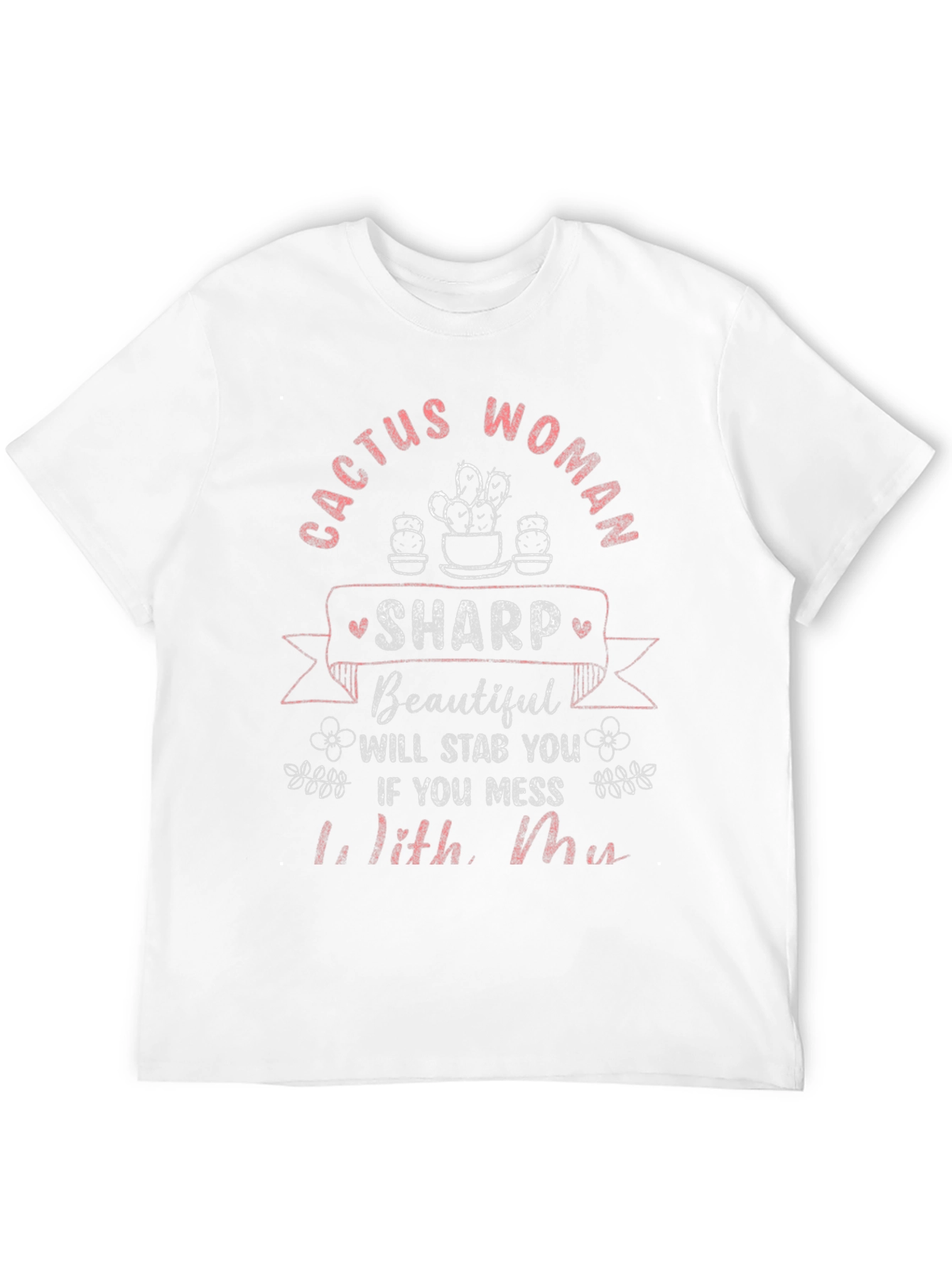 Black Cactus Woman T-Shirt - Sharp & Beautiful view 12